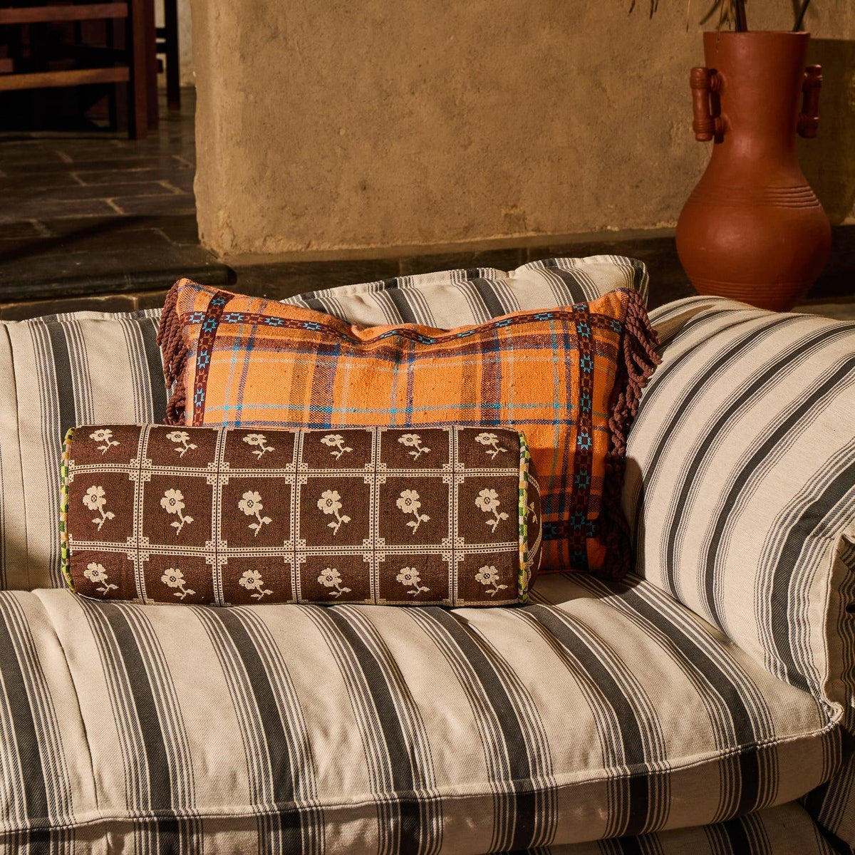 Bonny Jacquard Bolster Cushion-Soft Furnishings-Sage & Clare-The Bay Room