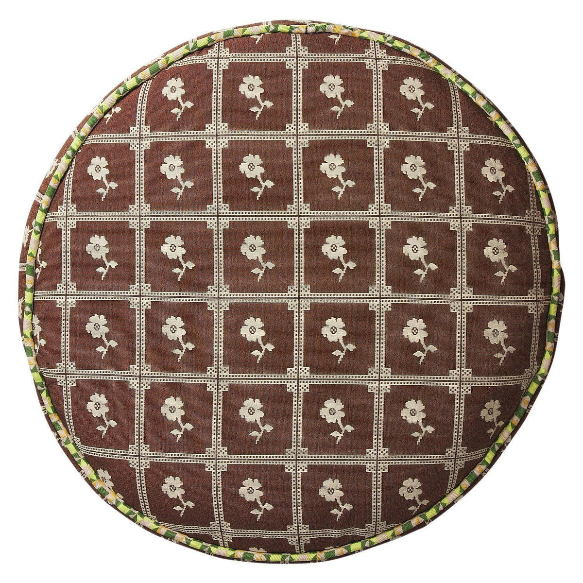 Bonny Jacquard Round Floor Cushion-Soft Furnishings-Sage & Clare-The Bay Room