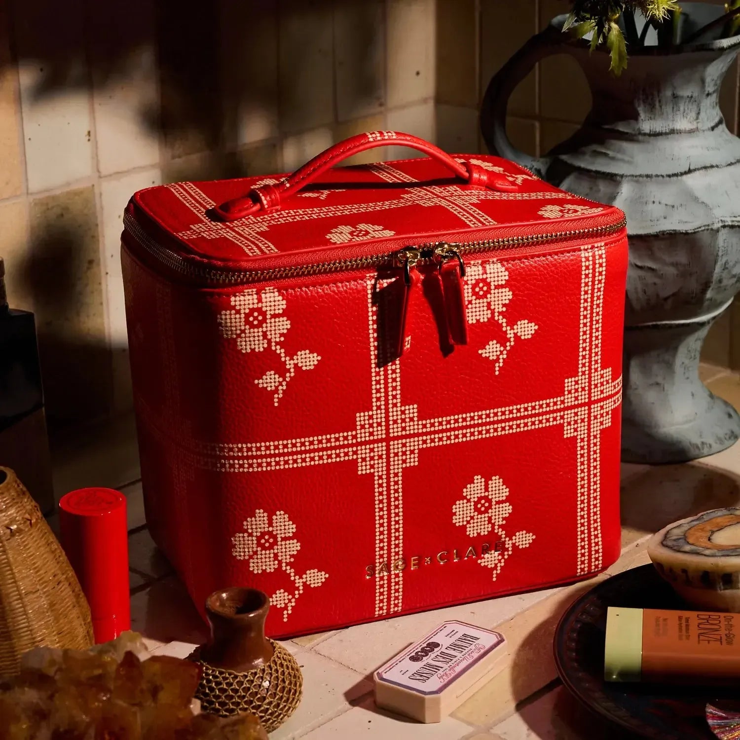 Bonny Medium Vanity Case - Poppy-Beauty & Well-Being-Sage & Clare-The Bay Room