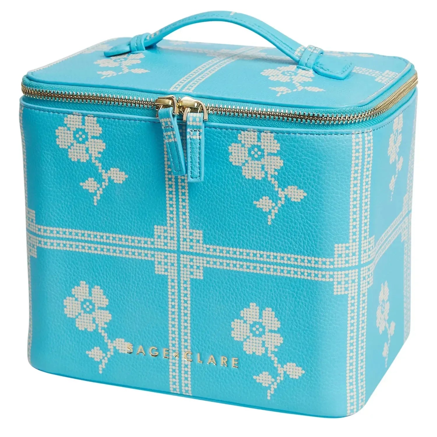 Bonny Medium Vanity Case - Turquoise-Beauty & Well-Being-Sage & Clare-The Bay Room