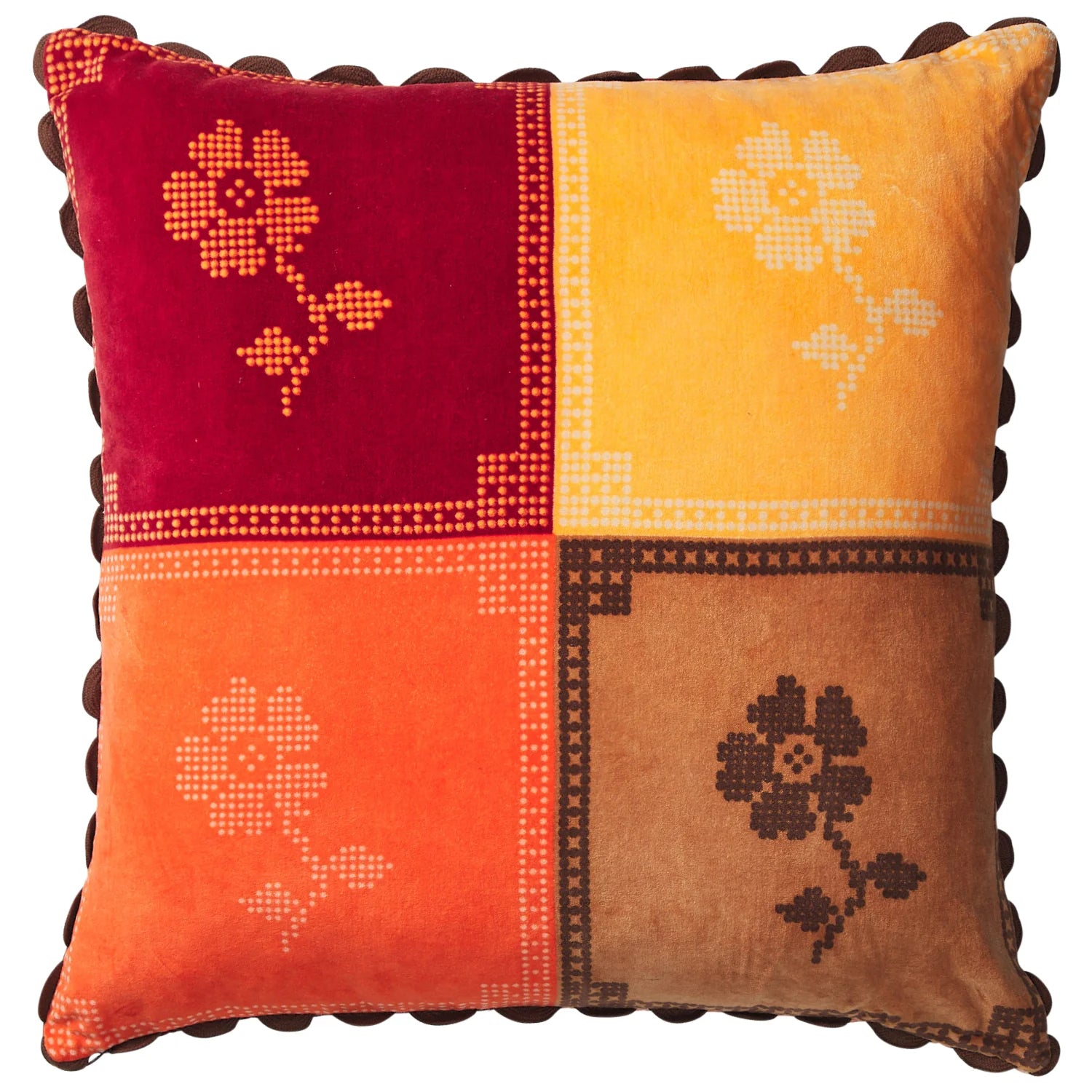 Bonny Reversible Velvet Cushion - Sienna-Soft Furnishings-Sage & Clare-The Bay Room
