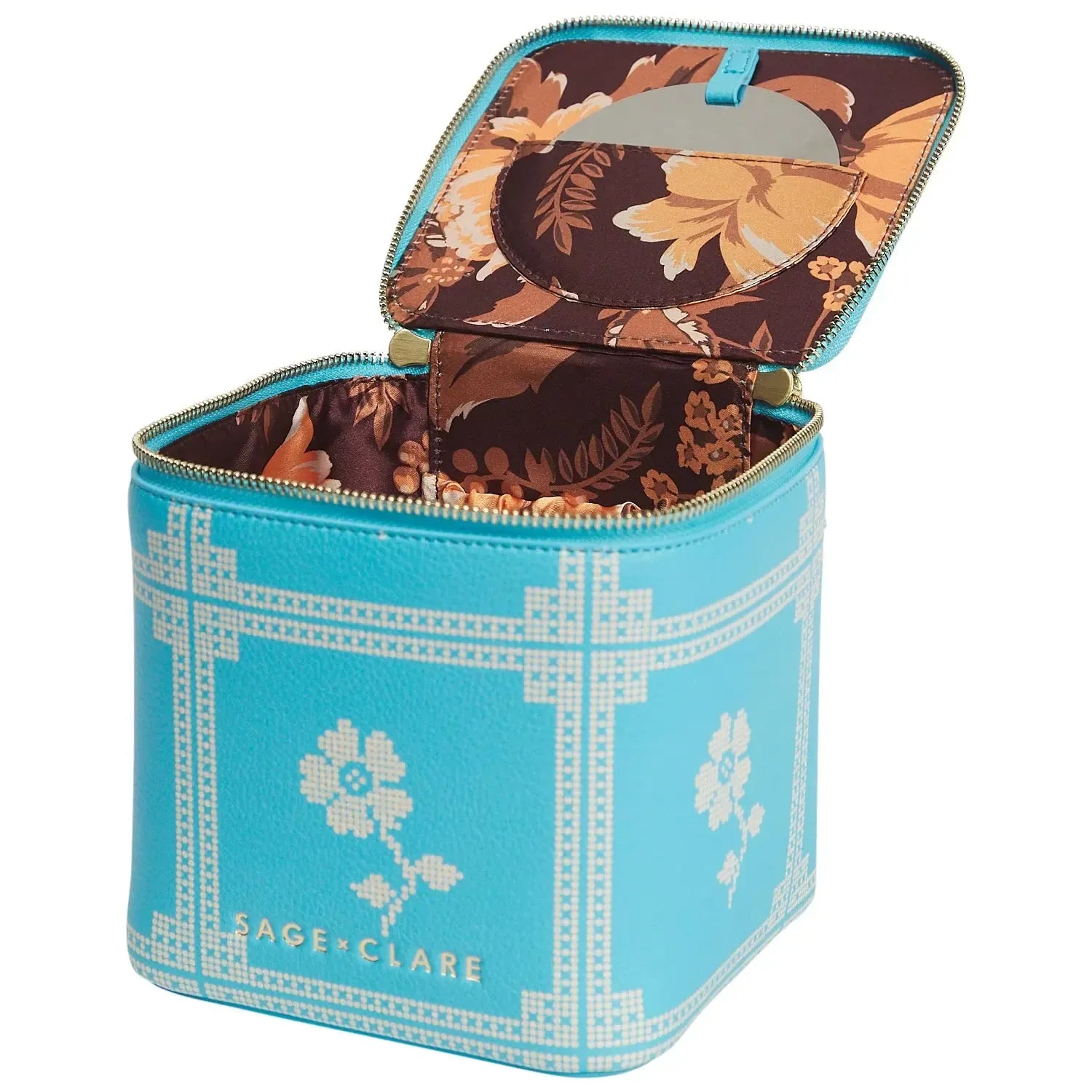 Bonny Small Vanity Case - Turquoise-Beauty & Well-Being-Sage & Clare-The Bay Room
