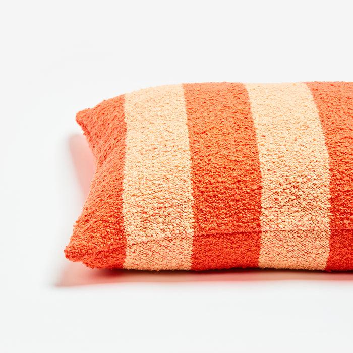 Boucle Stripe Red Peach 60cm Cushion-Soft Furnishings-Bonnie & Neil-The Bay Room