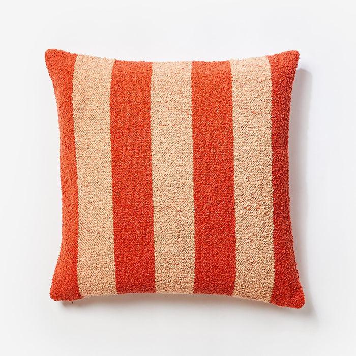 Boucle Stripe Red Peach 60cm Cushion-Soft Furnishings-Bonnie & Neil-The Bay Room