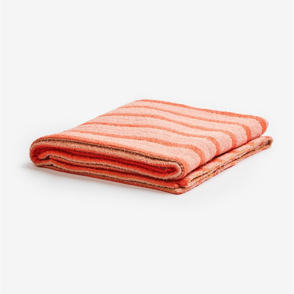 Boucle Stripe Red Pink Throw-Soft Furnishings-Bonnie & Neil-The Bay Room