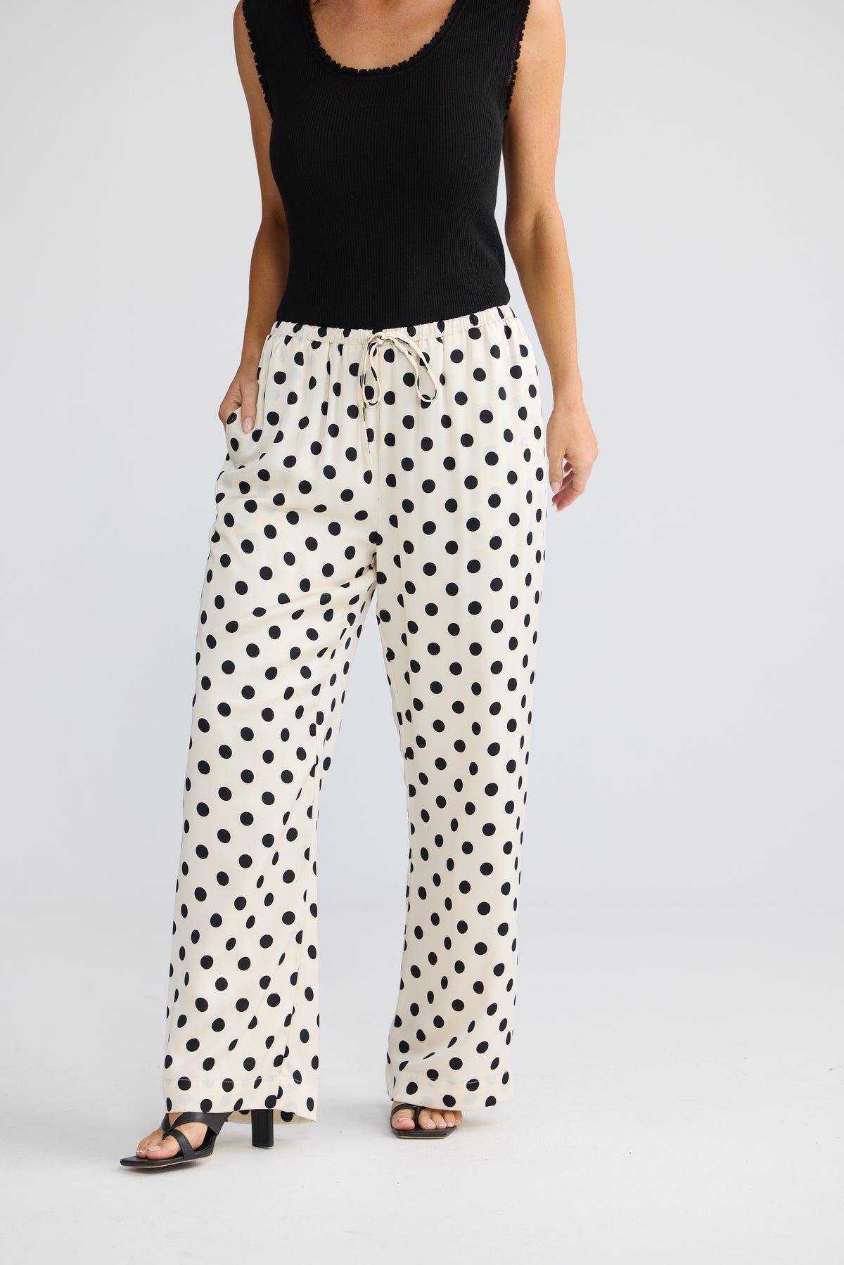 Boulevard Pant - Ivory Spot-Pants-Brave & True-The Bay Room