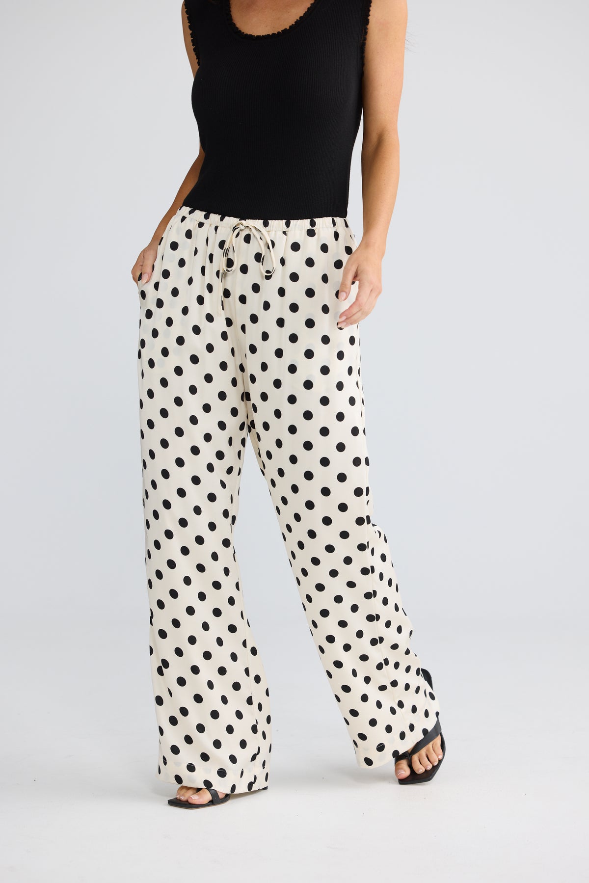 Boulevard Pant - Ivory Spot-Pants-Brave & True-The Bay Room