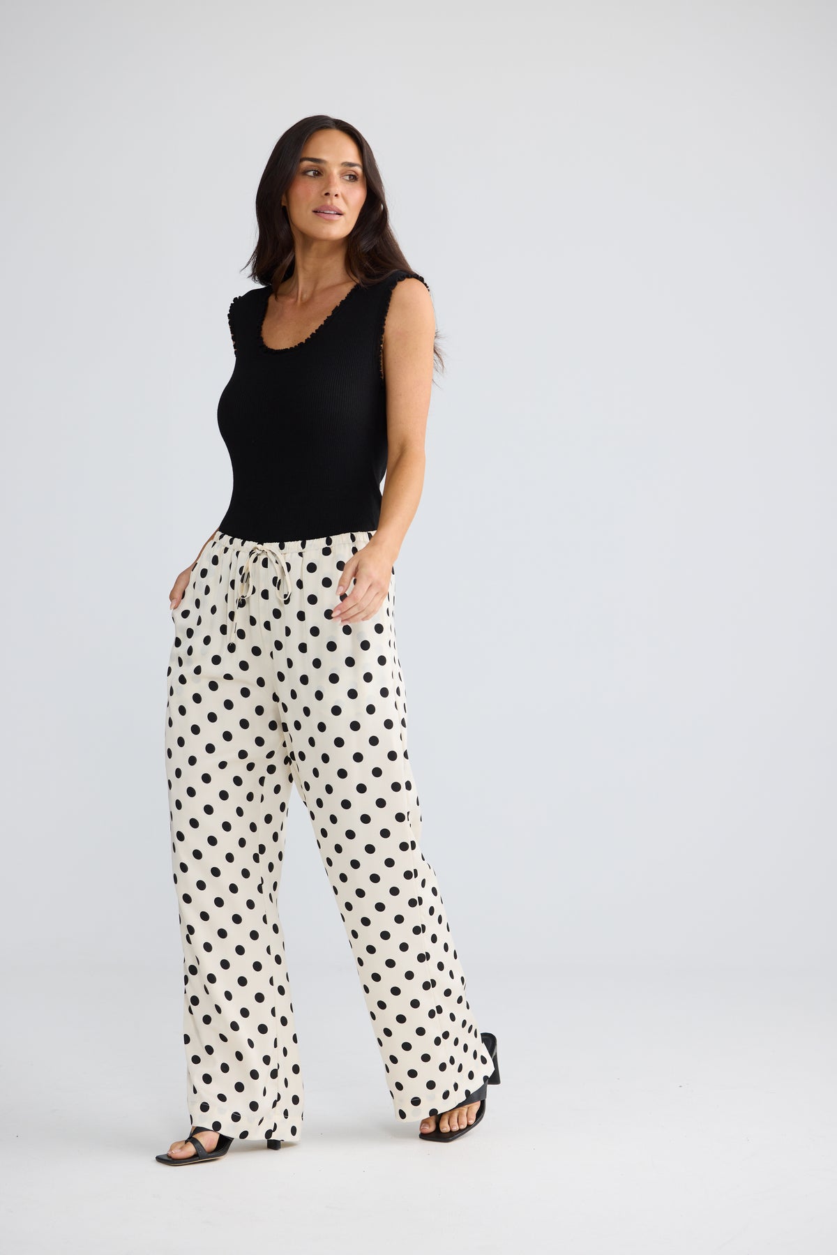 Boulevard Pant - Ivory Spot-Pants-Brave & True-The Bay Room