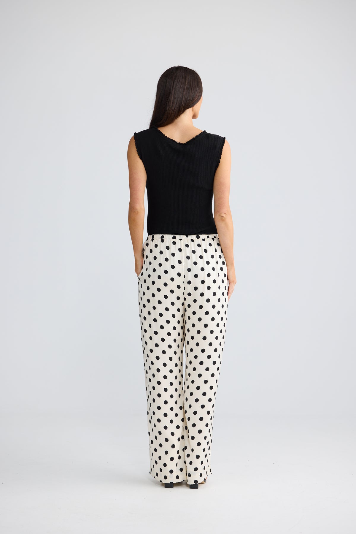 Boulevard Pant - Ivory Spot-Pants-Brave & True-The Bay Room