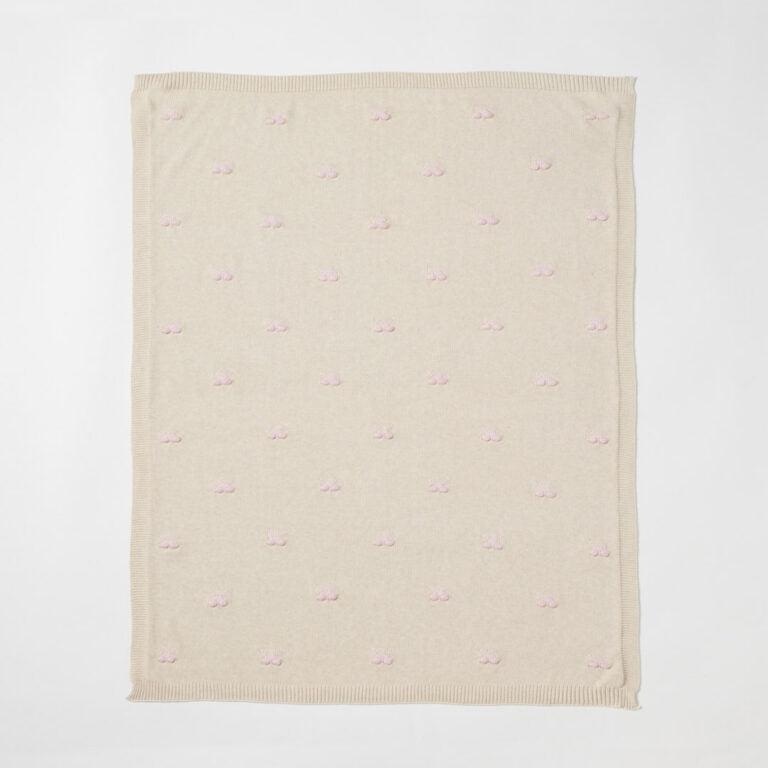 Bow Knitted Baby Blanket-Nursery & Nurture-Jiggle & Giggle-The Bay Room