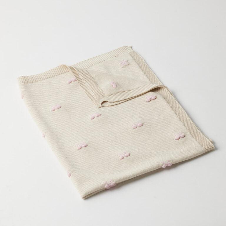 Bow Knitted Baby Blanket-Nursery & Nurture-Jiggle & Giggle-The Bay Room