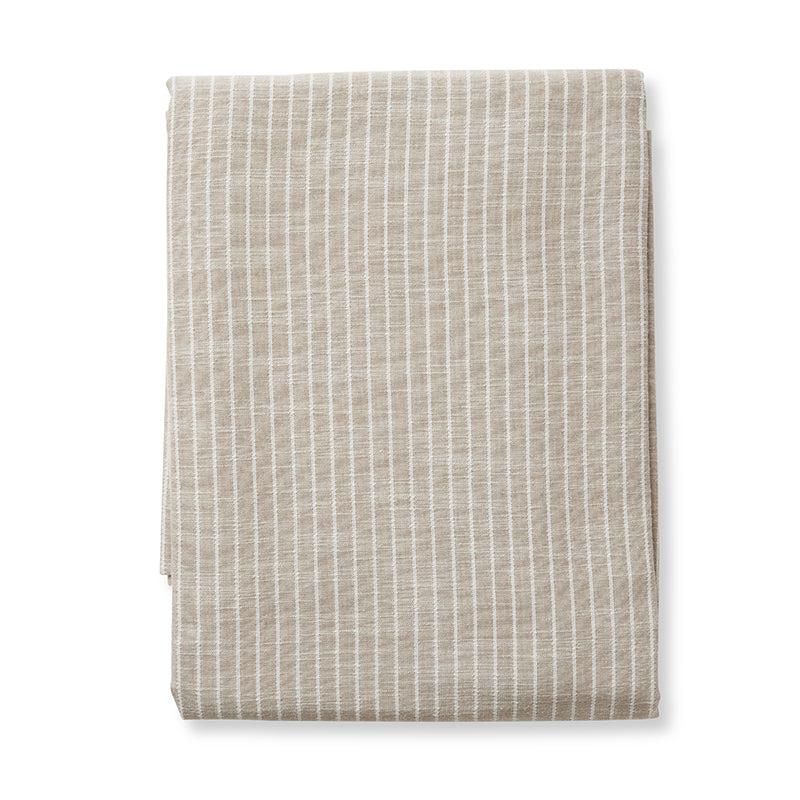 Bowral Neutral Stripe Tablecloth 150x230cm-Soft Furnishings-Madras Link-The Bay Room