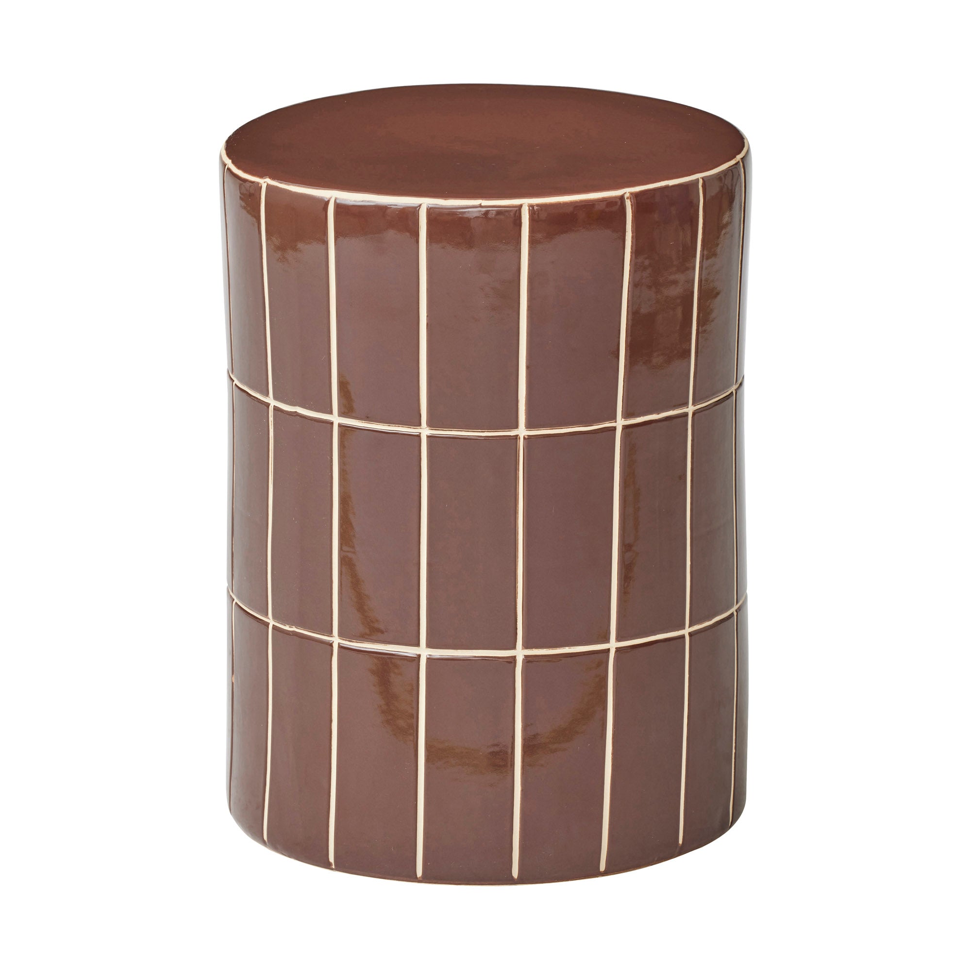 Boyd Ceramic Tile Stool 33x44cm Choc-Coast To Coast Home-The Bay Room