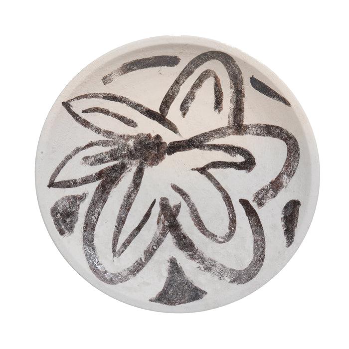 Boyle Terracotta Abstract Light Grey Plate - Large-Decor Items-Pure Homewares-The Bay Room