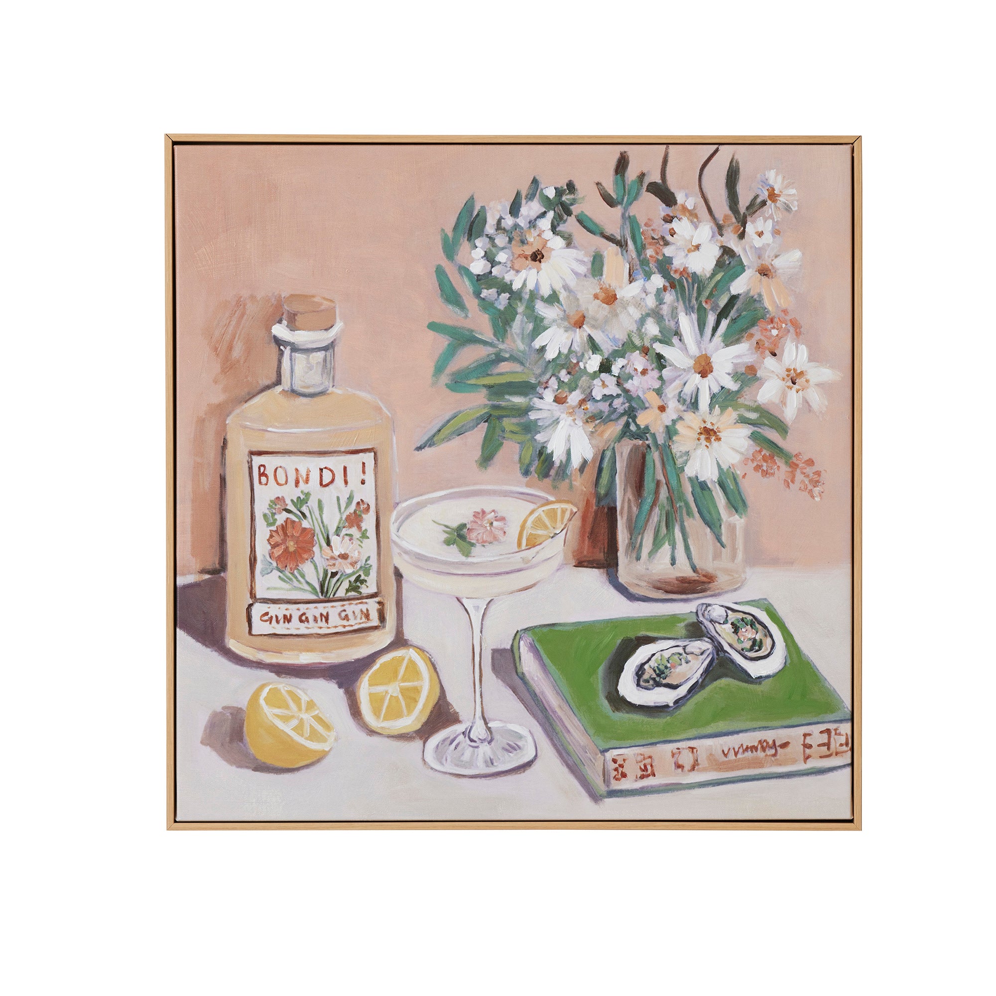 Bramble Nat Frame Oil Painting 60x60cm-Wall Decor-Coast To Coast Home-The Bay Room