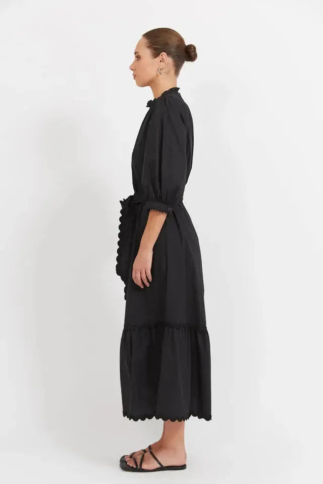 Brasilia Button Maxi Dress - Black-Dresses-Haven-The Bay Room