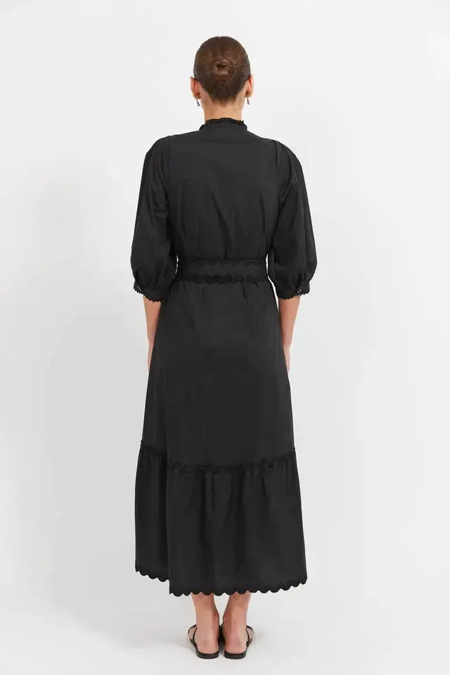 Brasilia Button Maxi Dress - Black-Dresses-Haven-The Bay Room