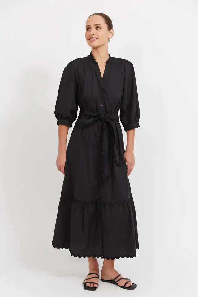 Brasilia Button Maxi Dress - Black-Dresses-Haven-The Bay Room