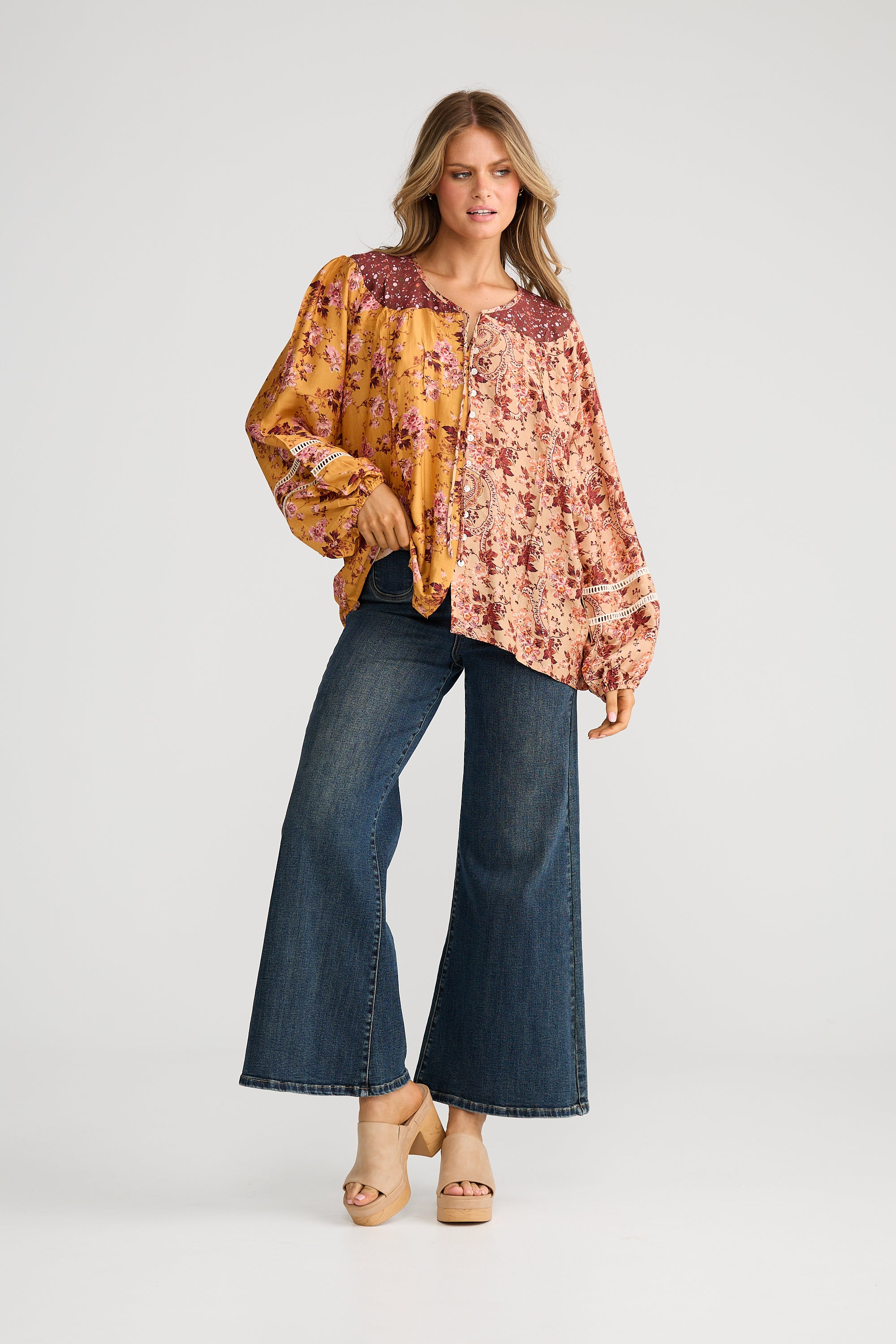 Briar Blouse - Wildflower Splice-Tops-Talisman-The Bay Room
