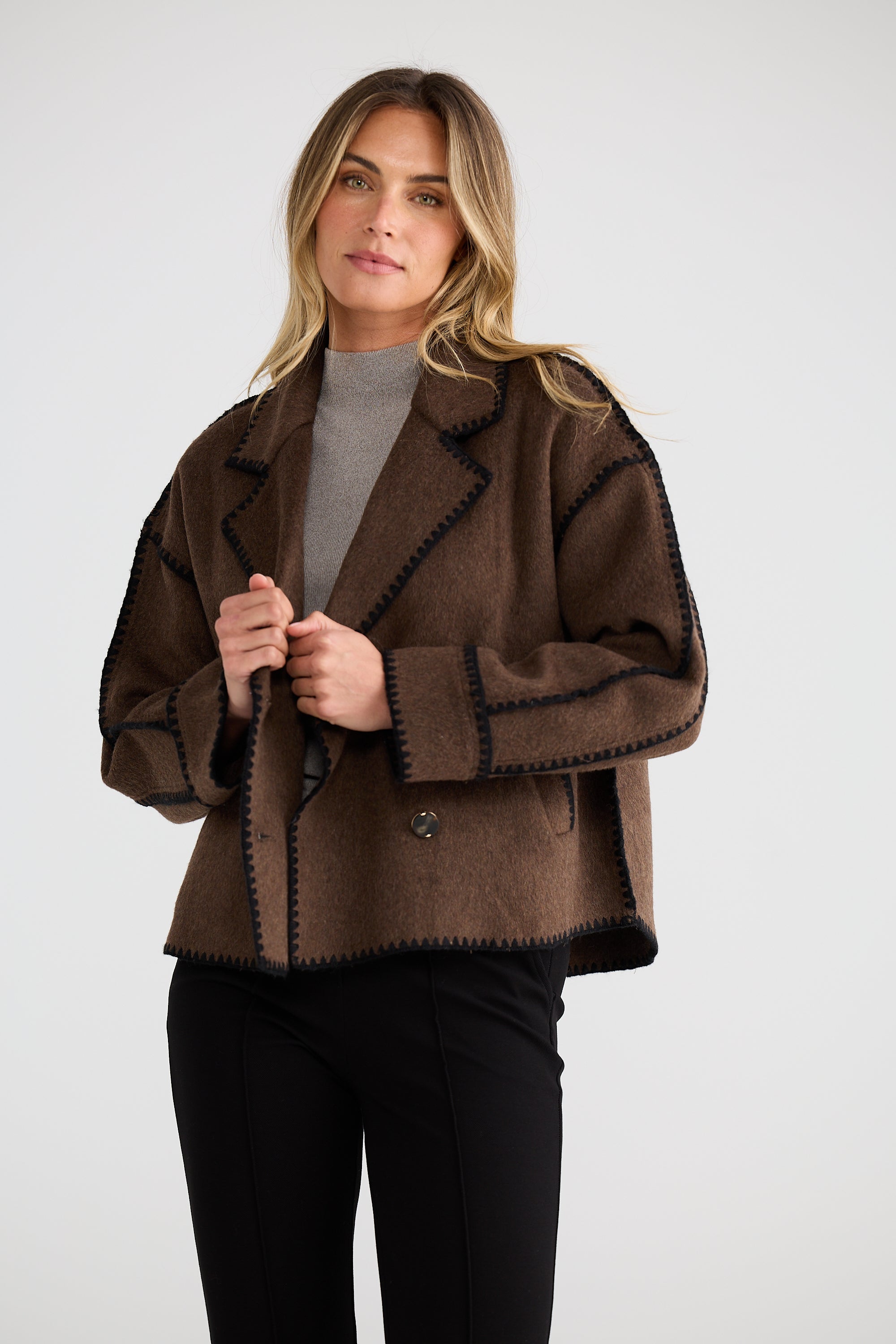 Briony Jacket - Chocolate-Jackets, Coats & Vests-Brave & True-The Bay Room