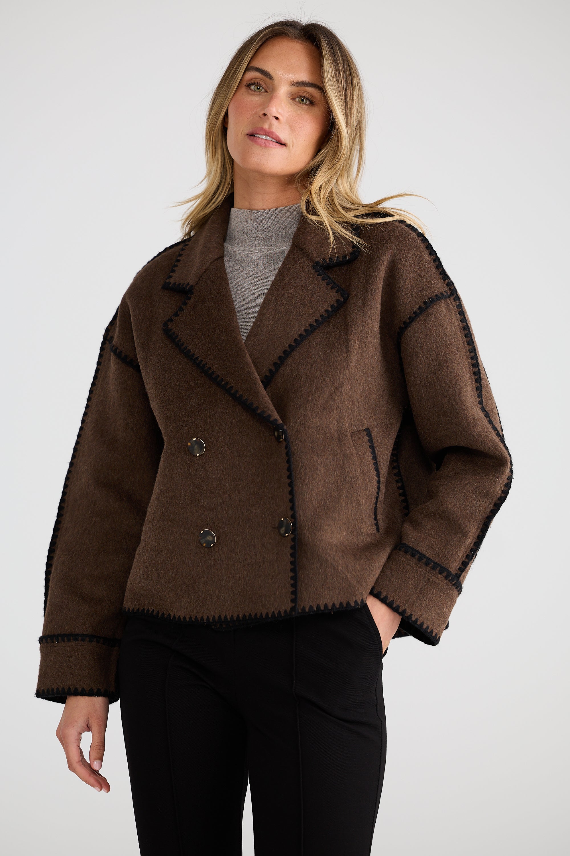 Briony Jacket - Chocolate-Jackets, Coats & Vests-Brave & True-The Bay Room