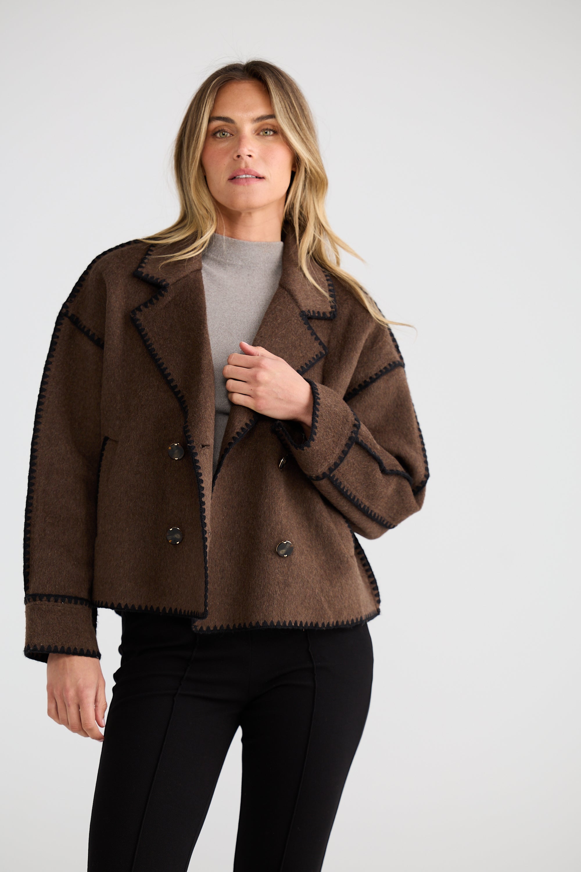Briony Jacket - Chocolate-Jackets, Coats & Vests-Brave & True-The Bay Room