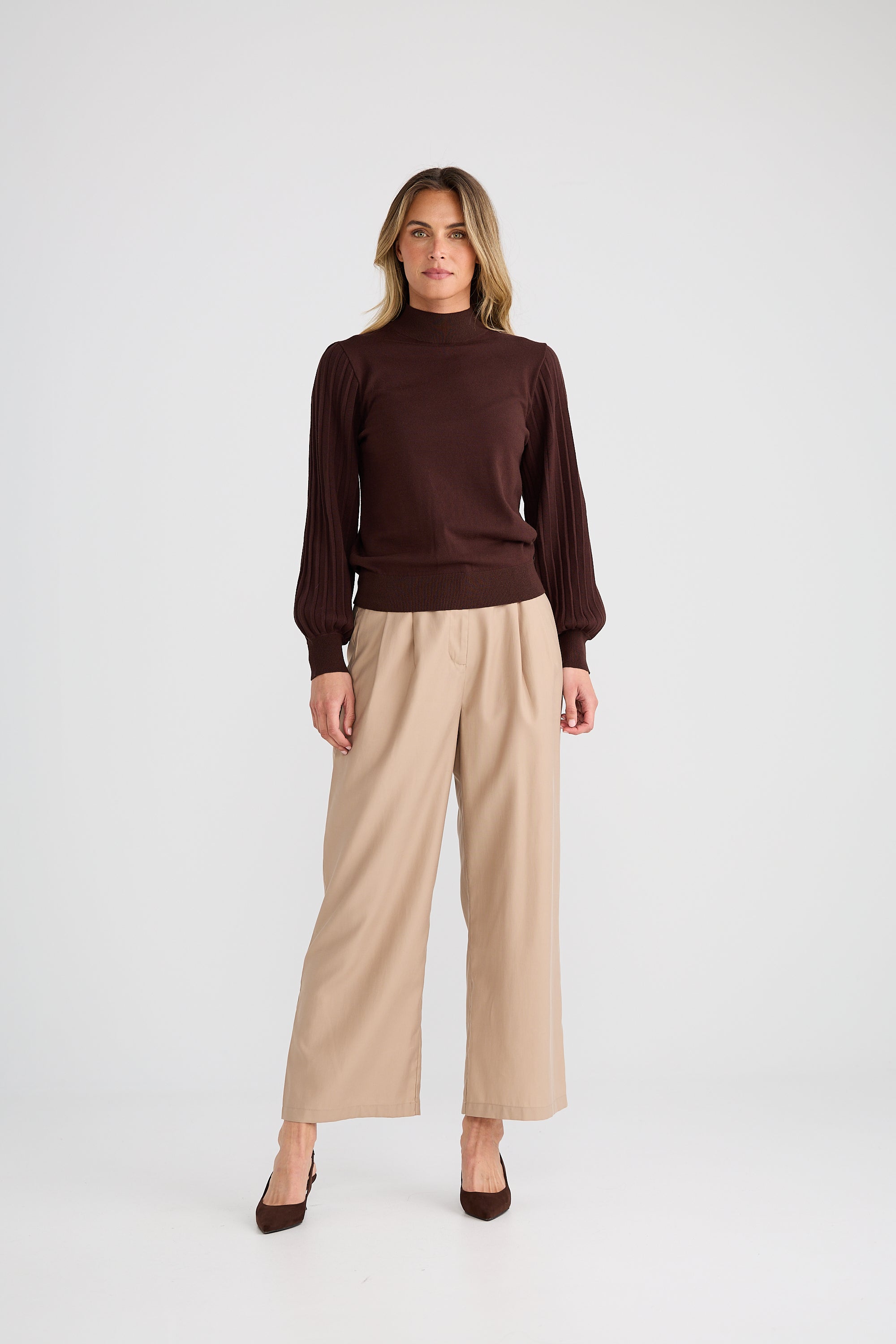 Briony Knit Top - Dark Chocolate-Tops-Brave & True-The Bay Room