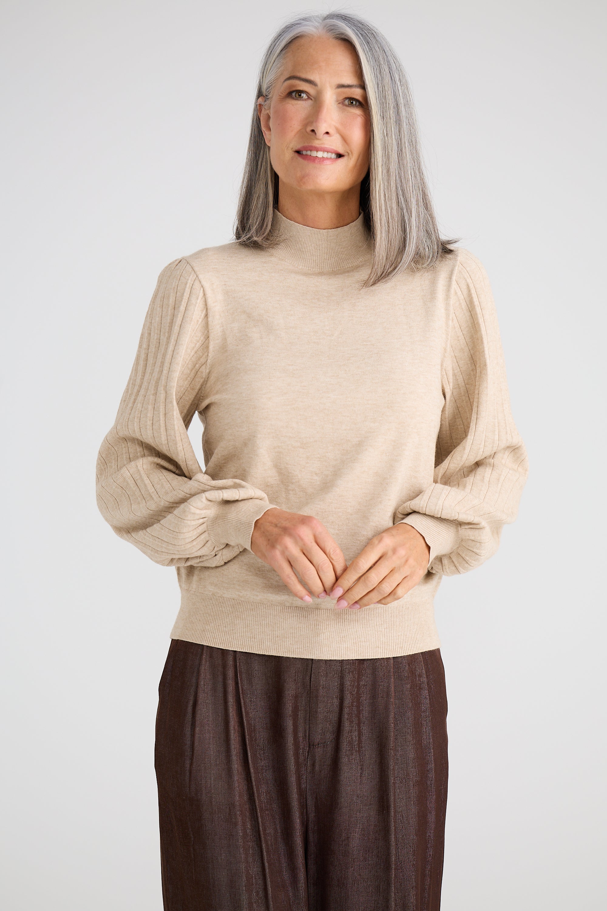 Briony Knit Top - Oat Marle-Tops-Brave & True-The Bay Room