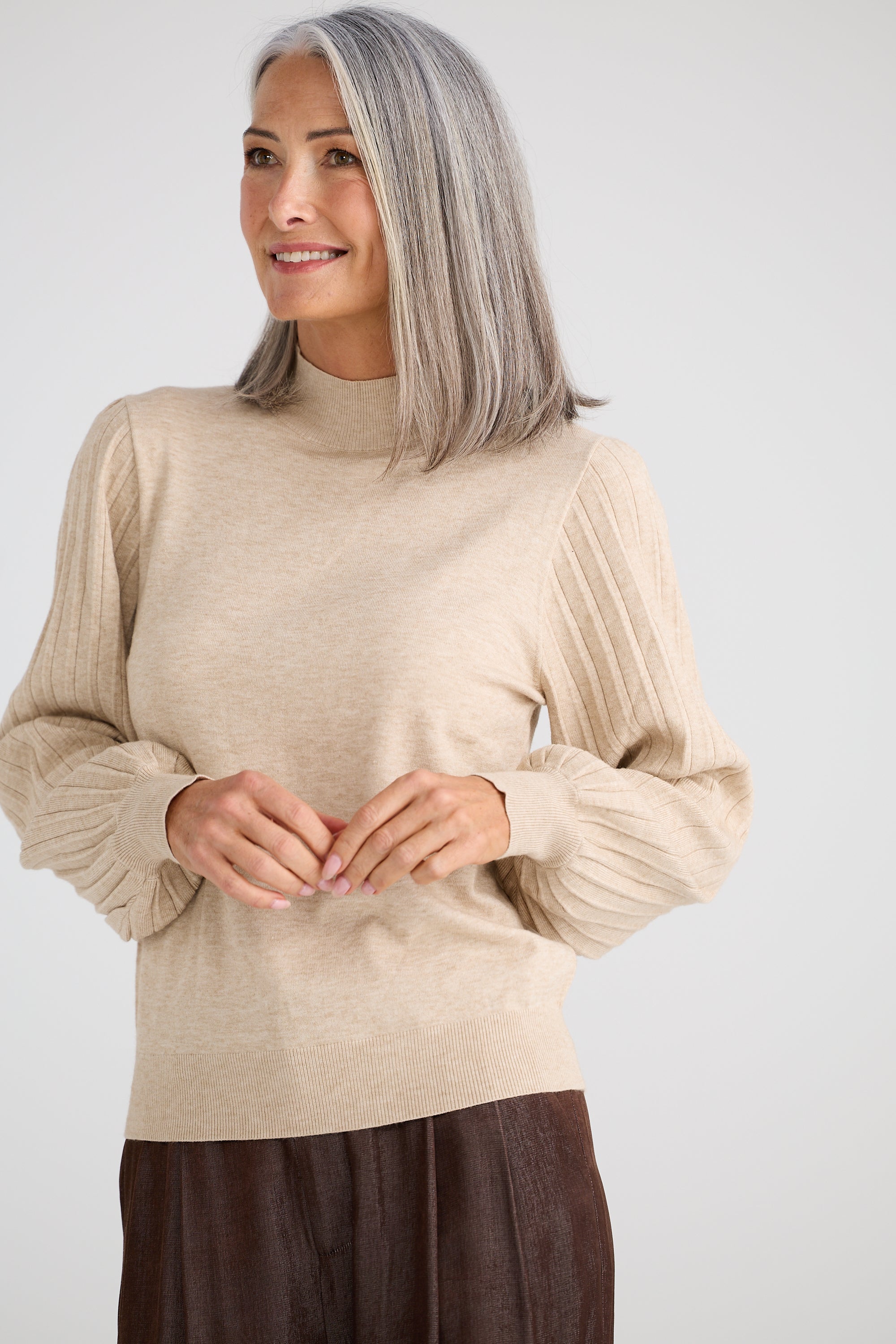 Briony Knit Top - Oat Marle-Tops-Brave & True-The Bay Room