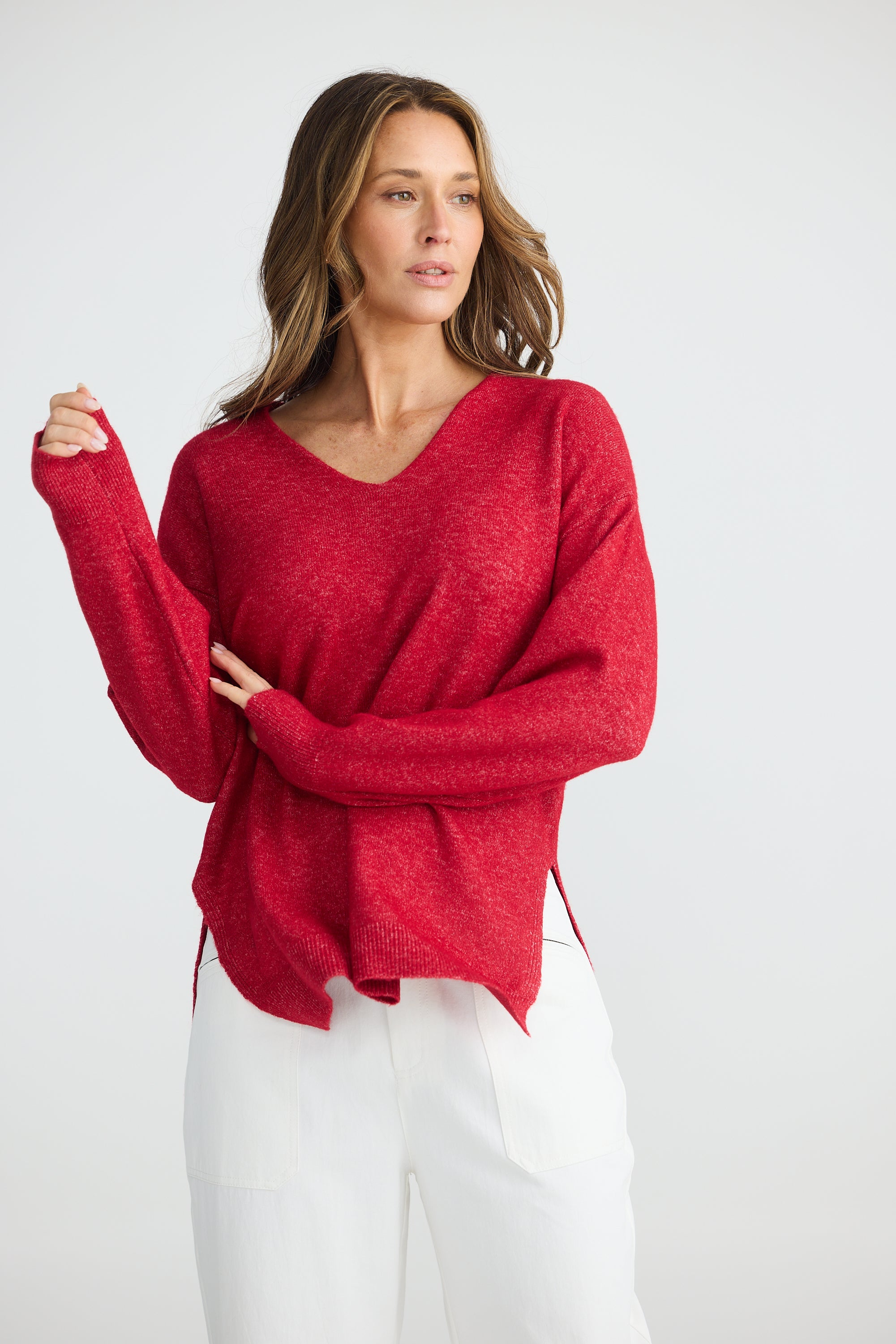 Britney Knit - Red-Knitwear & Jumpers-Brave & True-The Bay Room