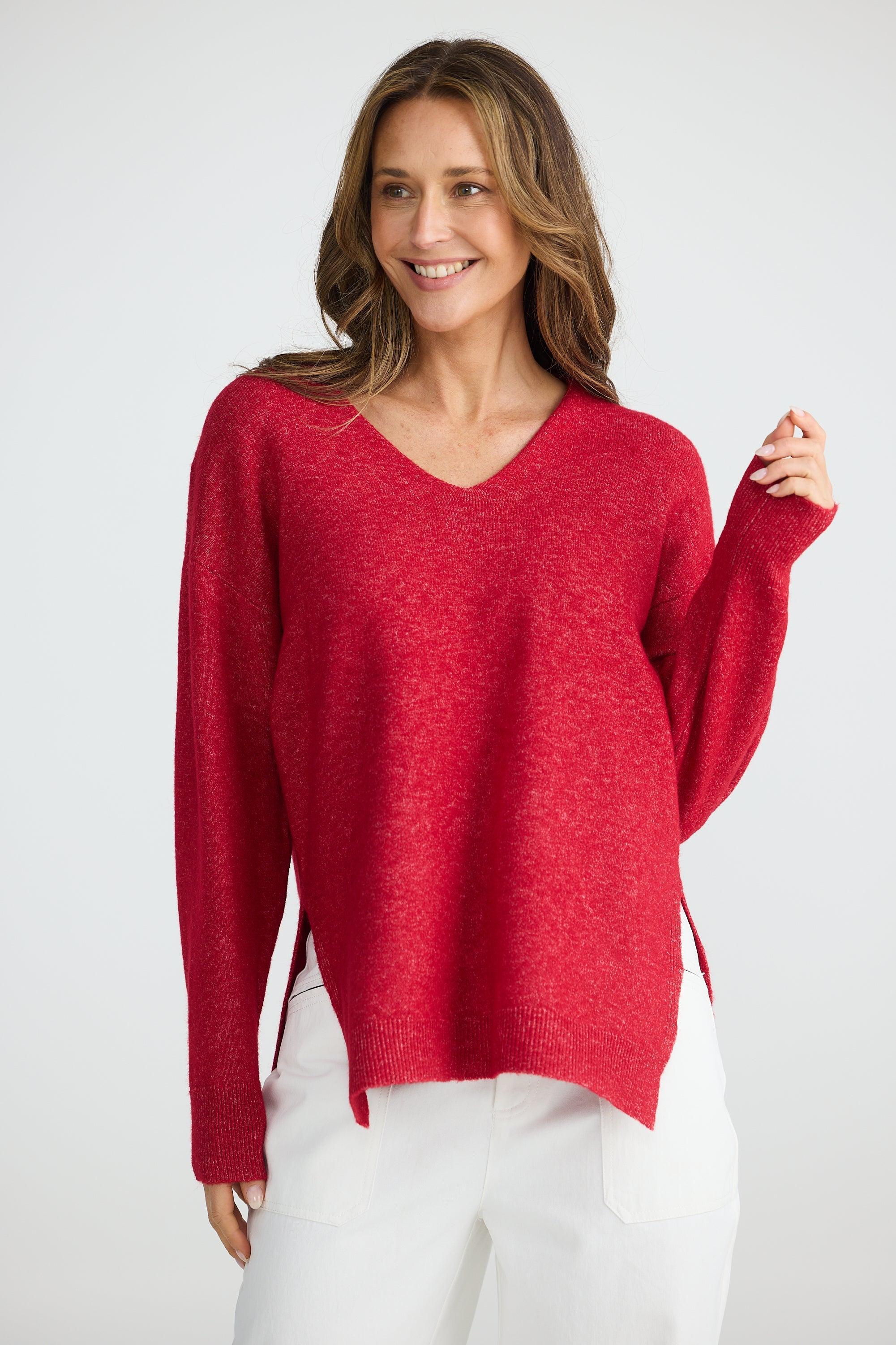 Britney Knit - Red-Knitwear & Jumpers-Brave & True-The Bay Room