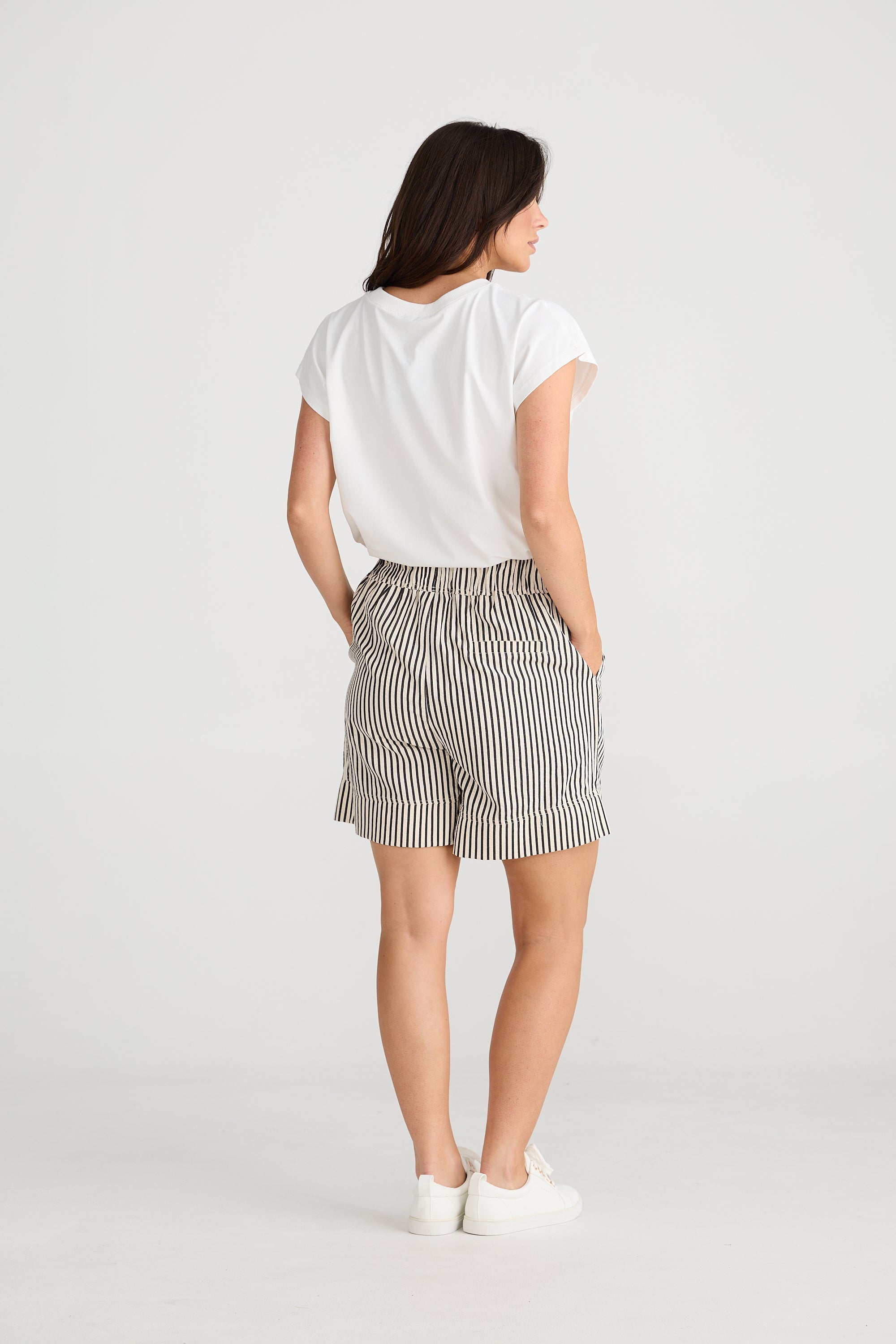 Broadway Short - White with Black Stripe-General-Brave & True-The Bay Room