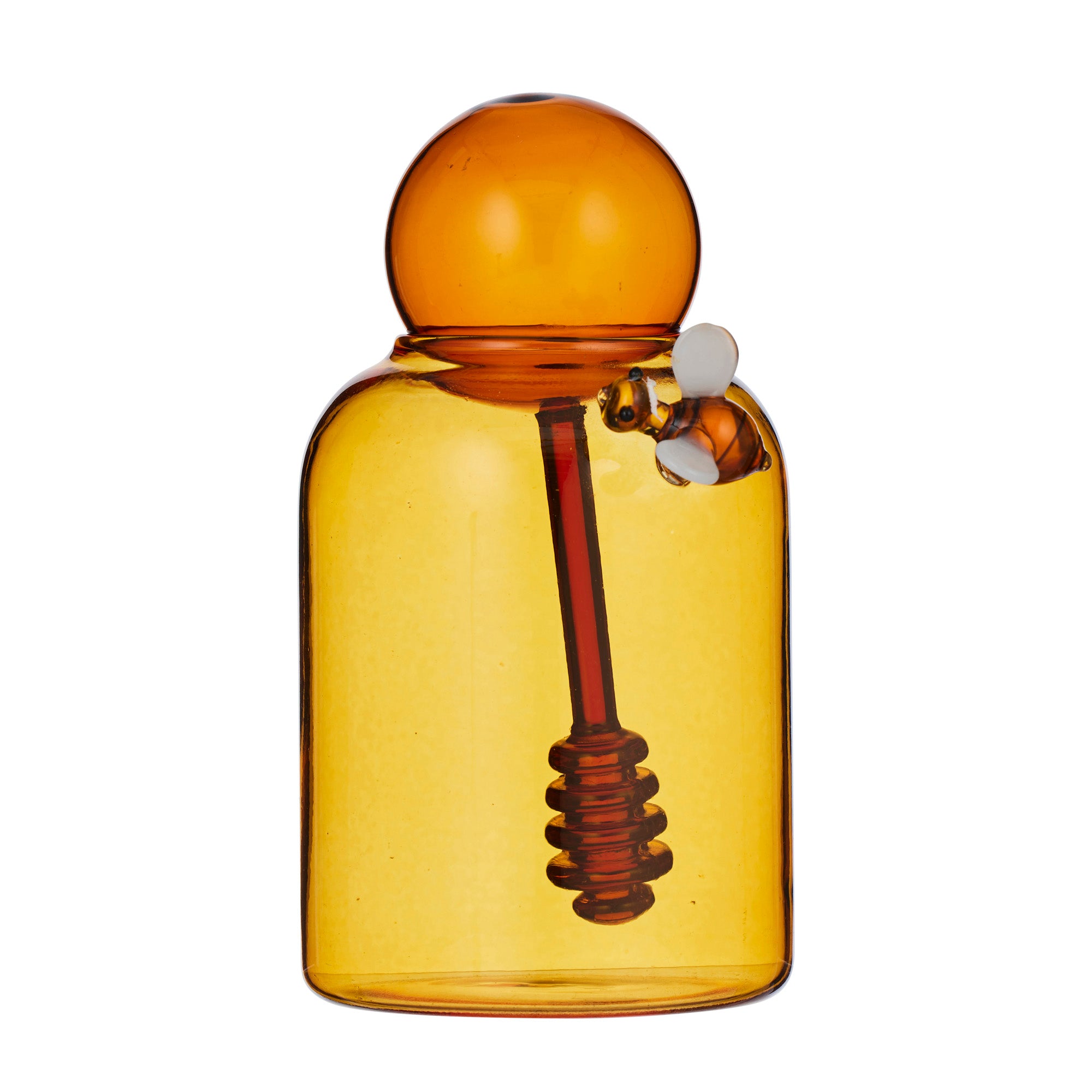 Bumble Bee Honey Jar 11x8.5x16.5cm Amber-Dining & Entertaining-Coast To Coast Home-The Bay Room