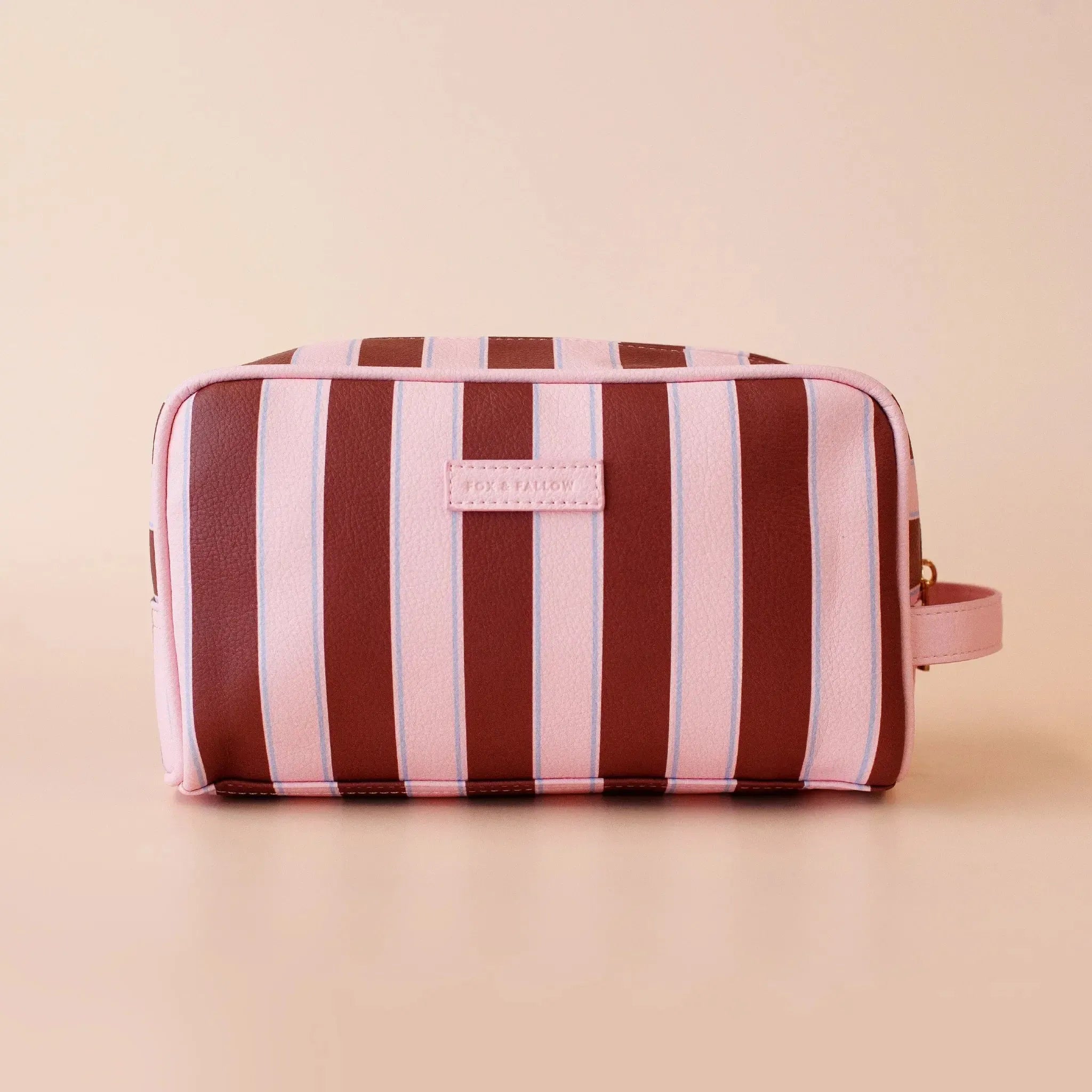 Burgundy Stripe Wash Bag-Beauty & Well-Being-Fox & Fallow-The Bay Room