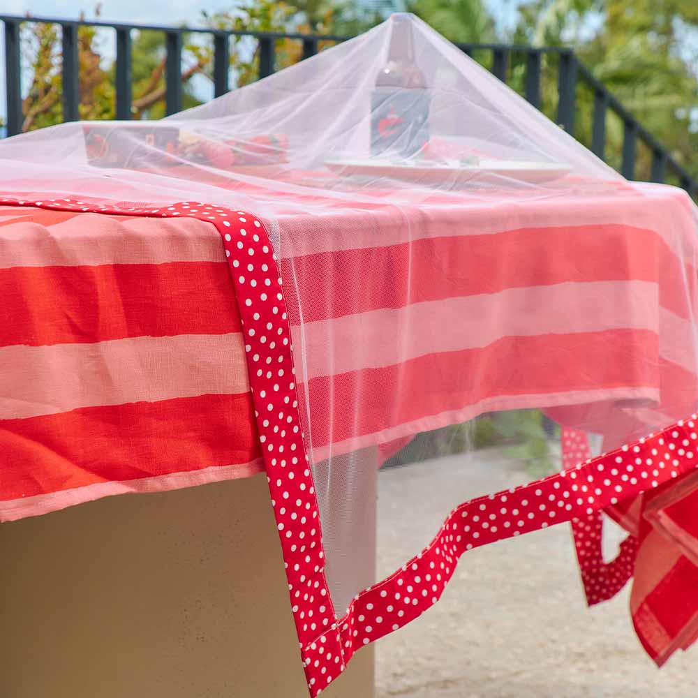 Buzz Off Food Cover Red White Spot Large 140x140cm-Dining & Entertaining-Annabel Trends-The Bay Room