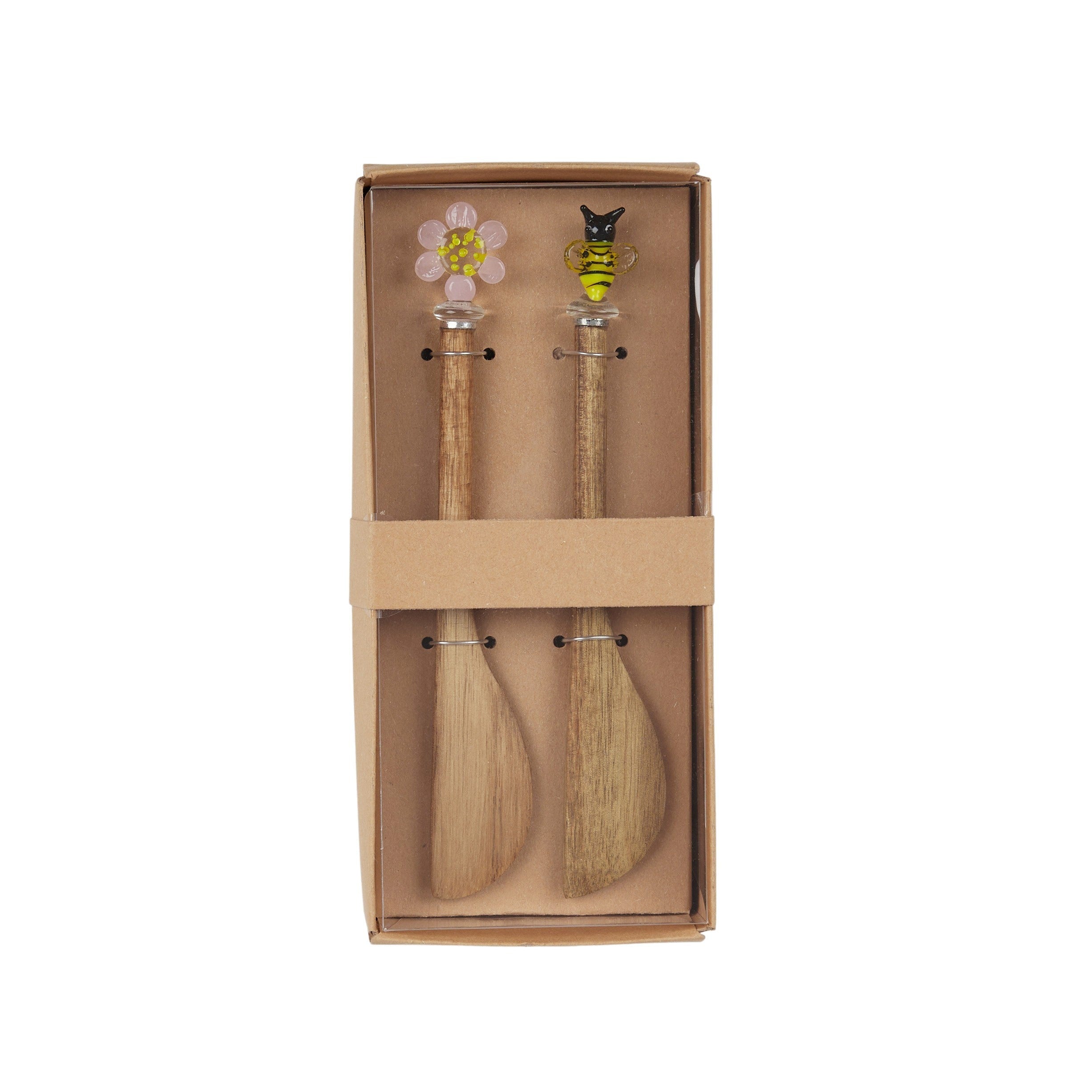 Buzz Set/2 Wood/Glass Spreaders 4x8.5cm-Dining & Entertaining-Coast To Coast Home-The Bay Room