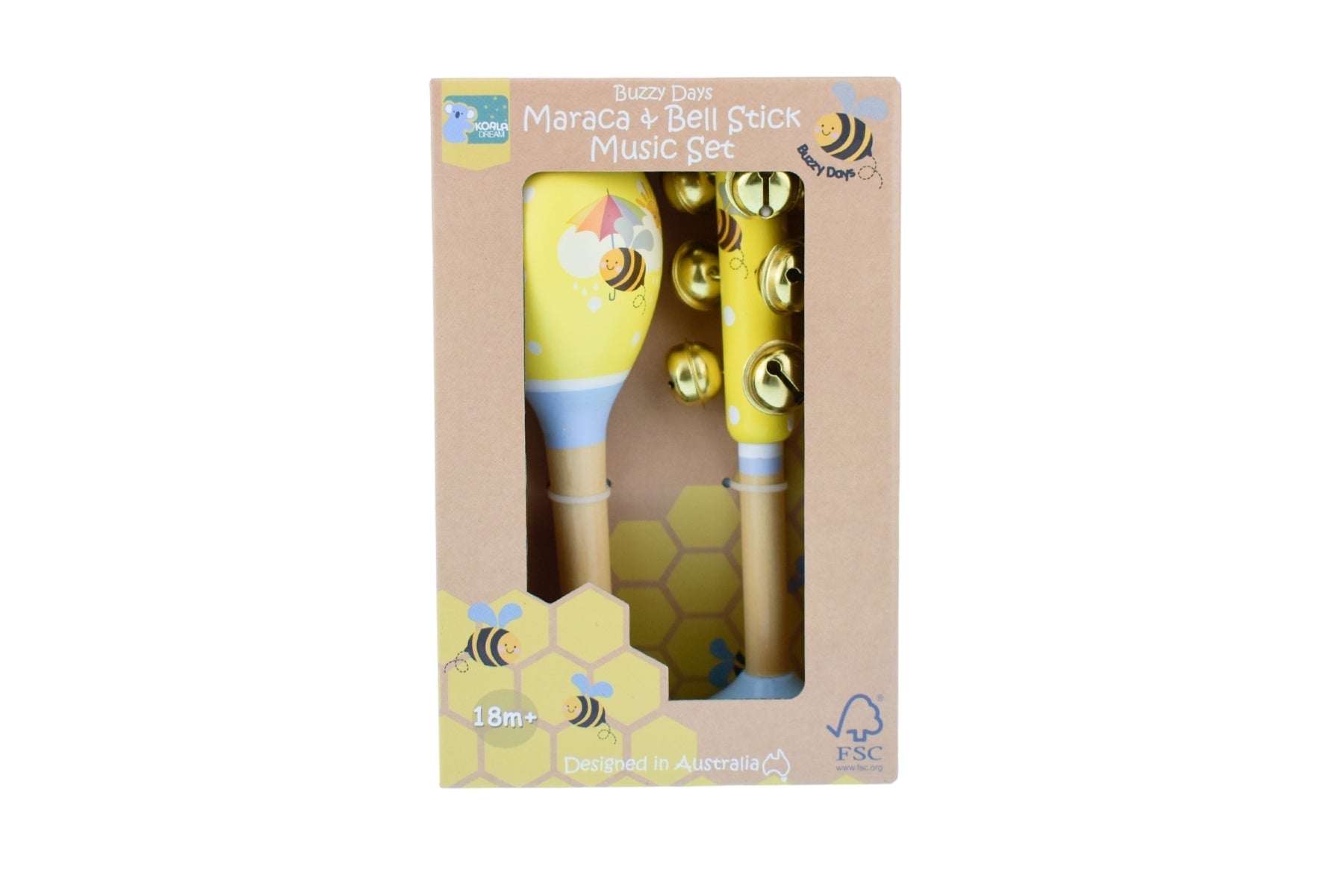 Buzzy Days Bee Maraca & Bellstick Set-Toys-Eleganter-The Bay Room