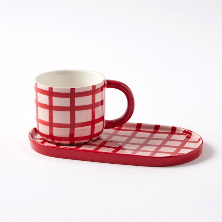 Pico Mug & Plate Set - Pink/Red