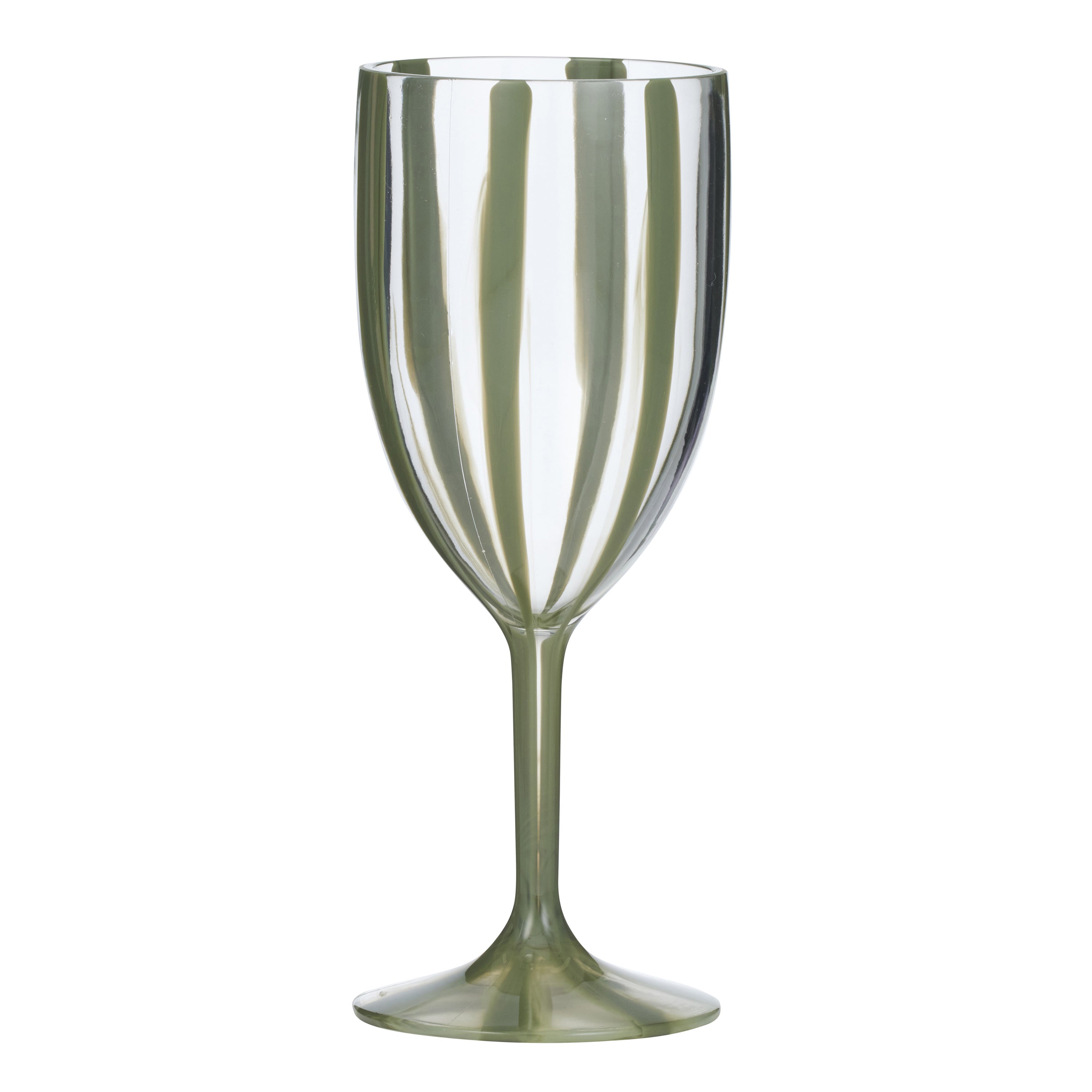 Cabana Acrylic Wine Glass 8x20cm Olive-Dining & Entertaining-Coast To Coast Home-The Bay Room