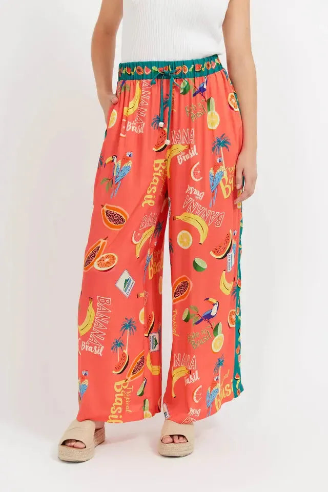 Cabana Pant - Brasil Coral-Pants-Haven-The Bay Room