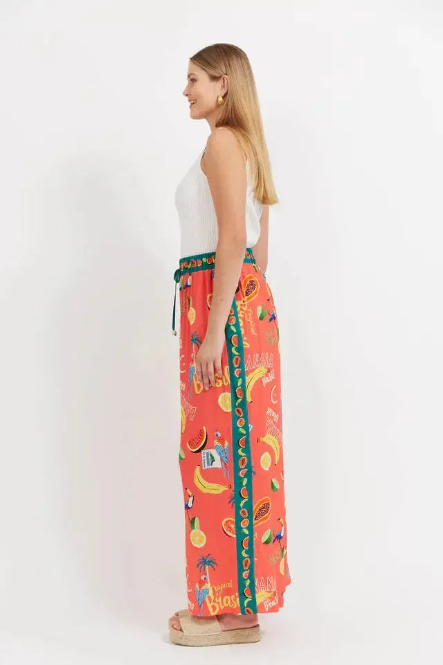 Cabana Pant - Brasil Coral-Pants-Haven-The Bay Room