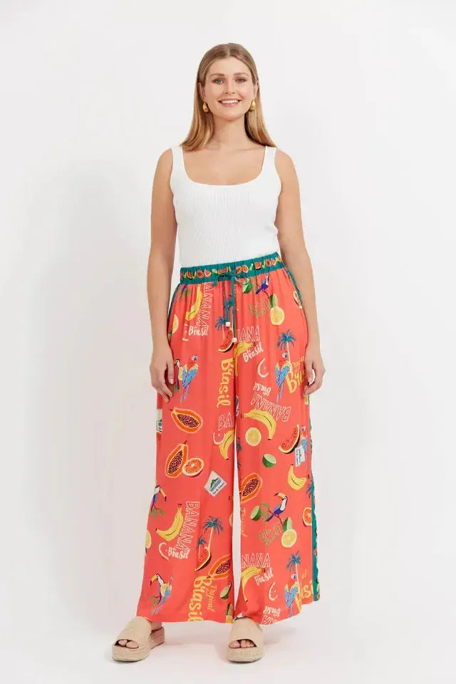 Cabana Pant - Brasil Coral-Pants-Haven-The Bay Room
