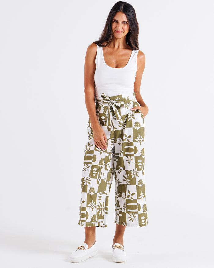 Cabo Crop Pant - Geo Floral-Pants-Betty Basics-The Bay Room