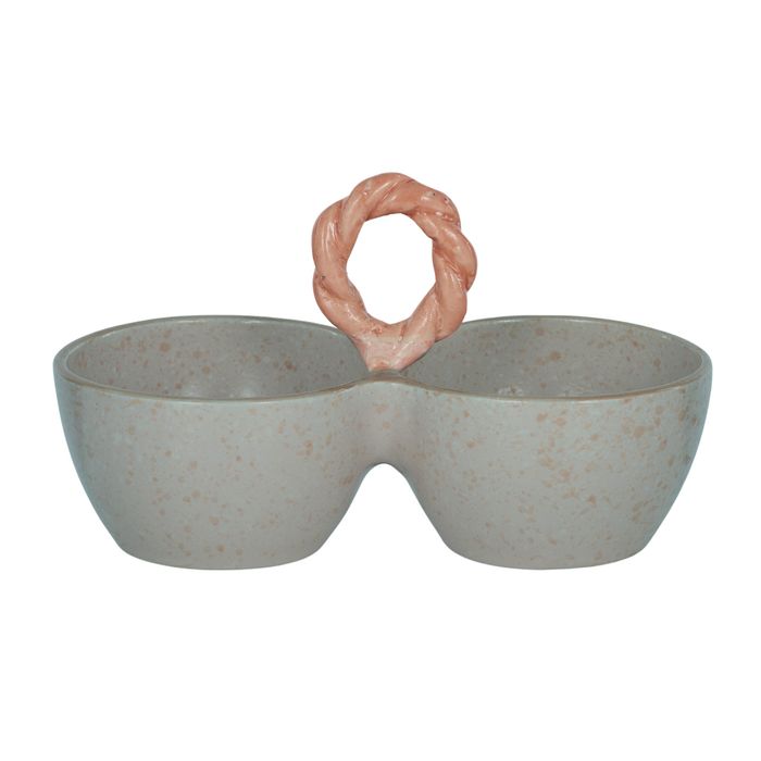 Cadiz Ceramic Double Bowl - Nude-Dining & Entertaining-Coast To Coast Home-The Bay Room