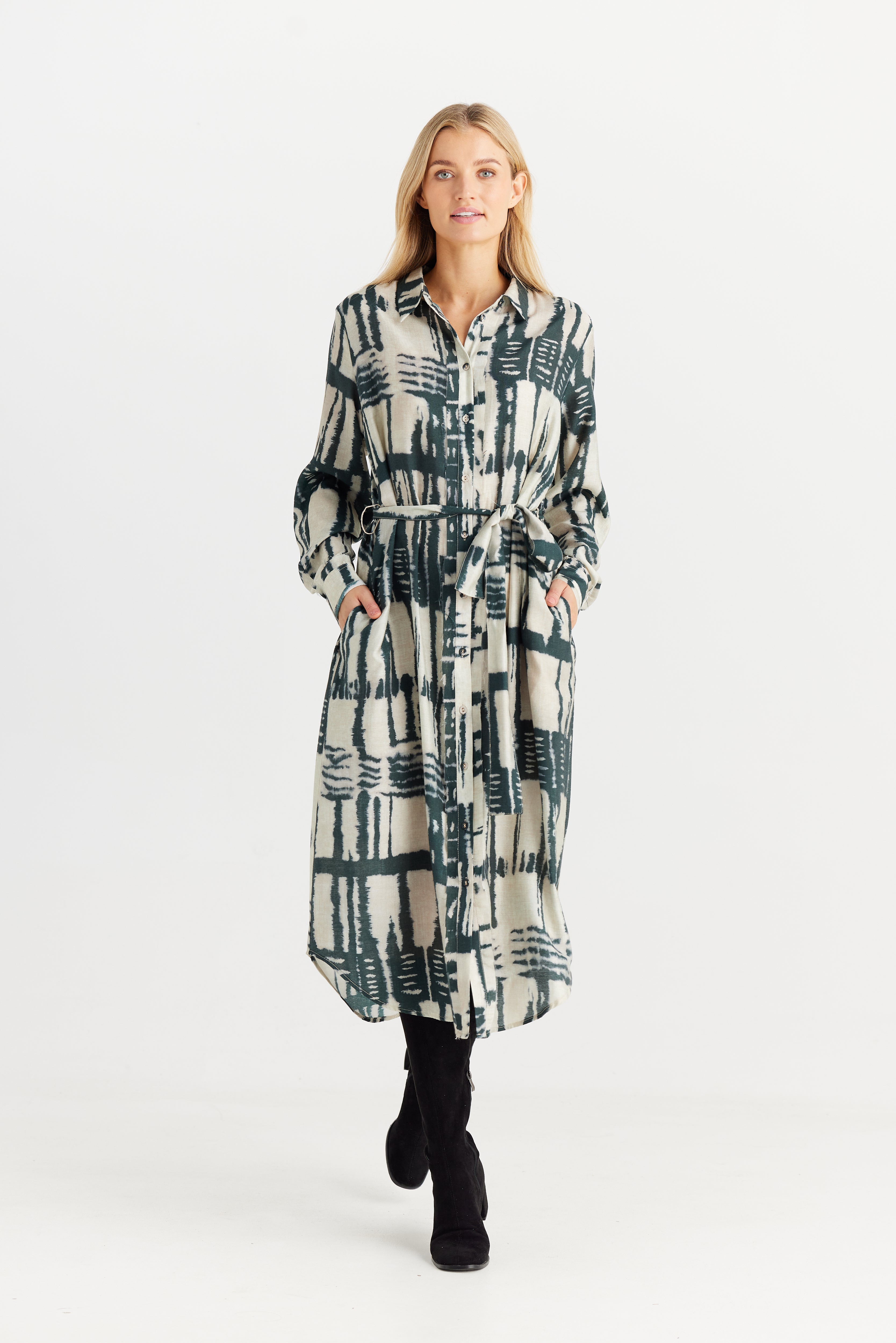 Cadiz Shirt Dress - Ebony-Dresses-The Shanty Corporation-The Bay Room