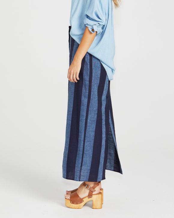 Cailee Maxi Skirt - Navy Stripe-Skirts-SASS-The Bay Room