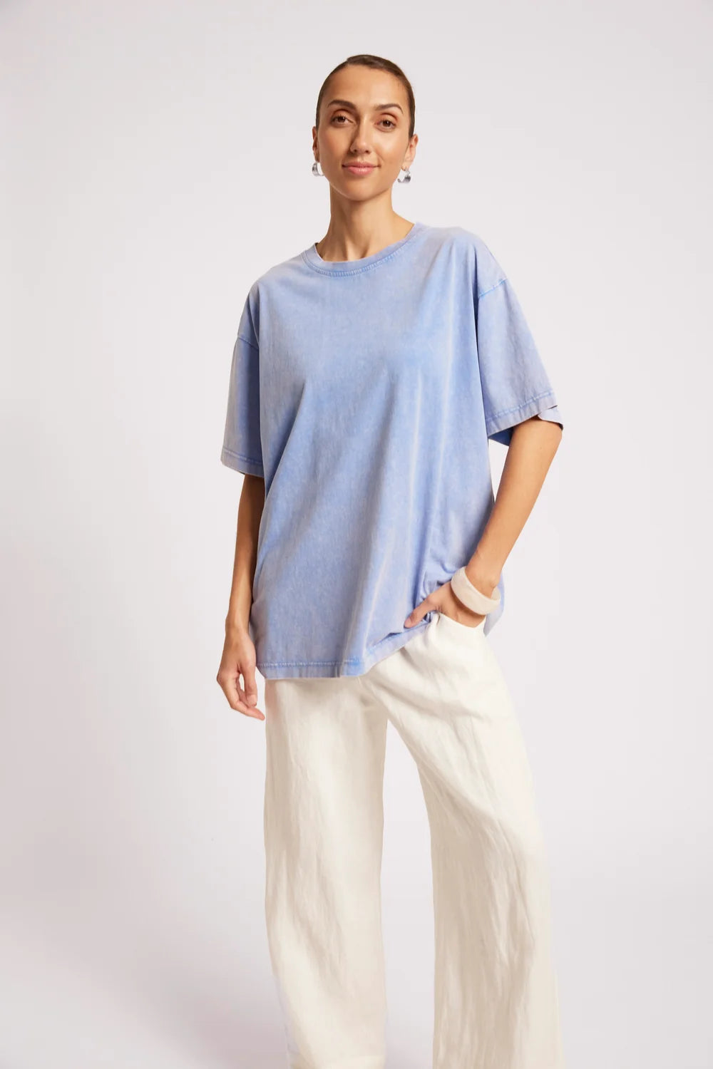 Caldera Oversize Tshirt - Marine-Tops-Eb & Ive-The Bay Room