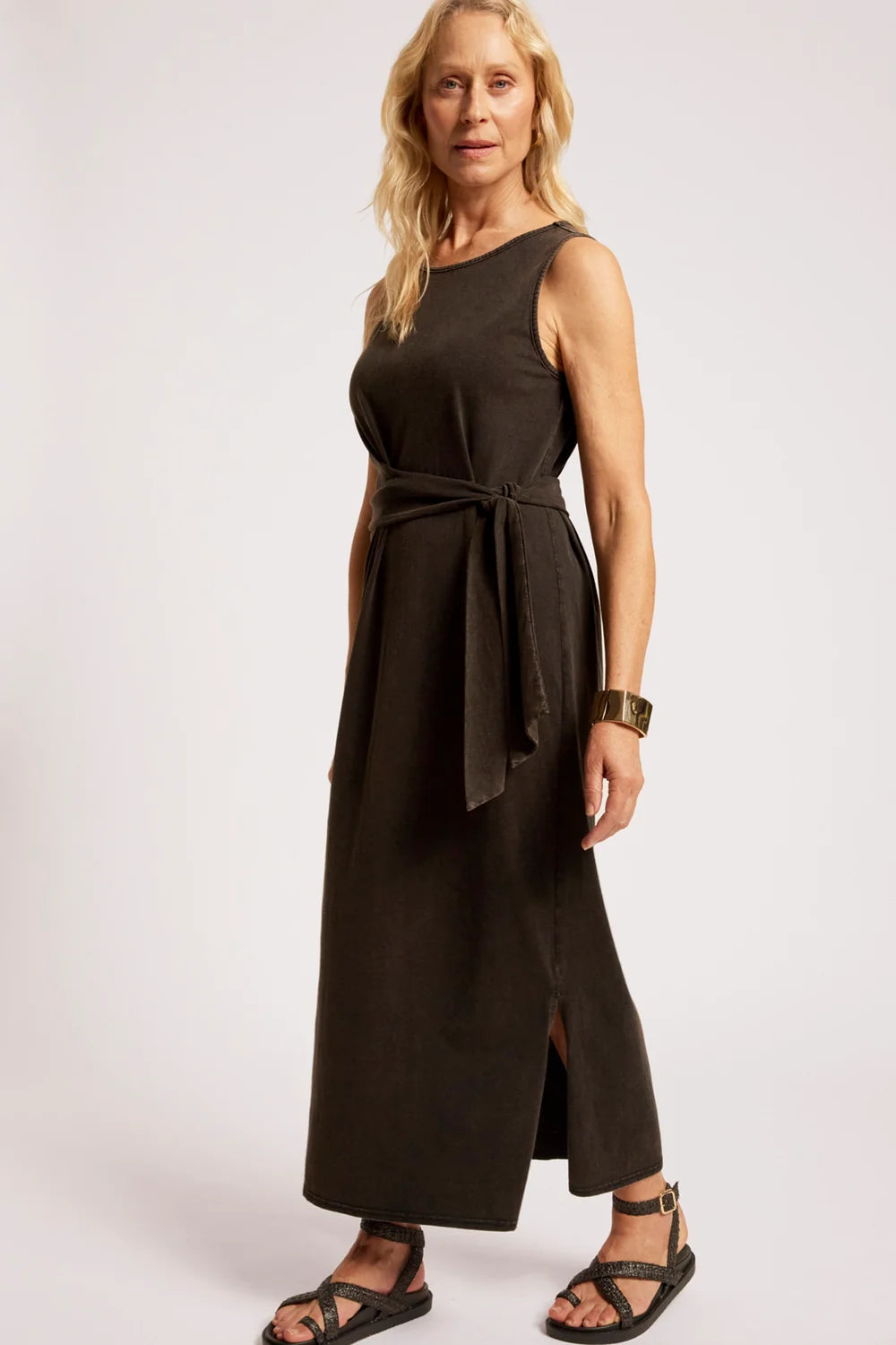 Caldera Wrap Tank Dress - Black-Dresses-Eb & Ive-The Bay Room