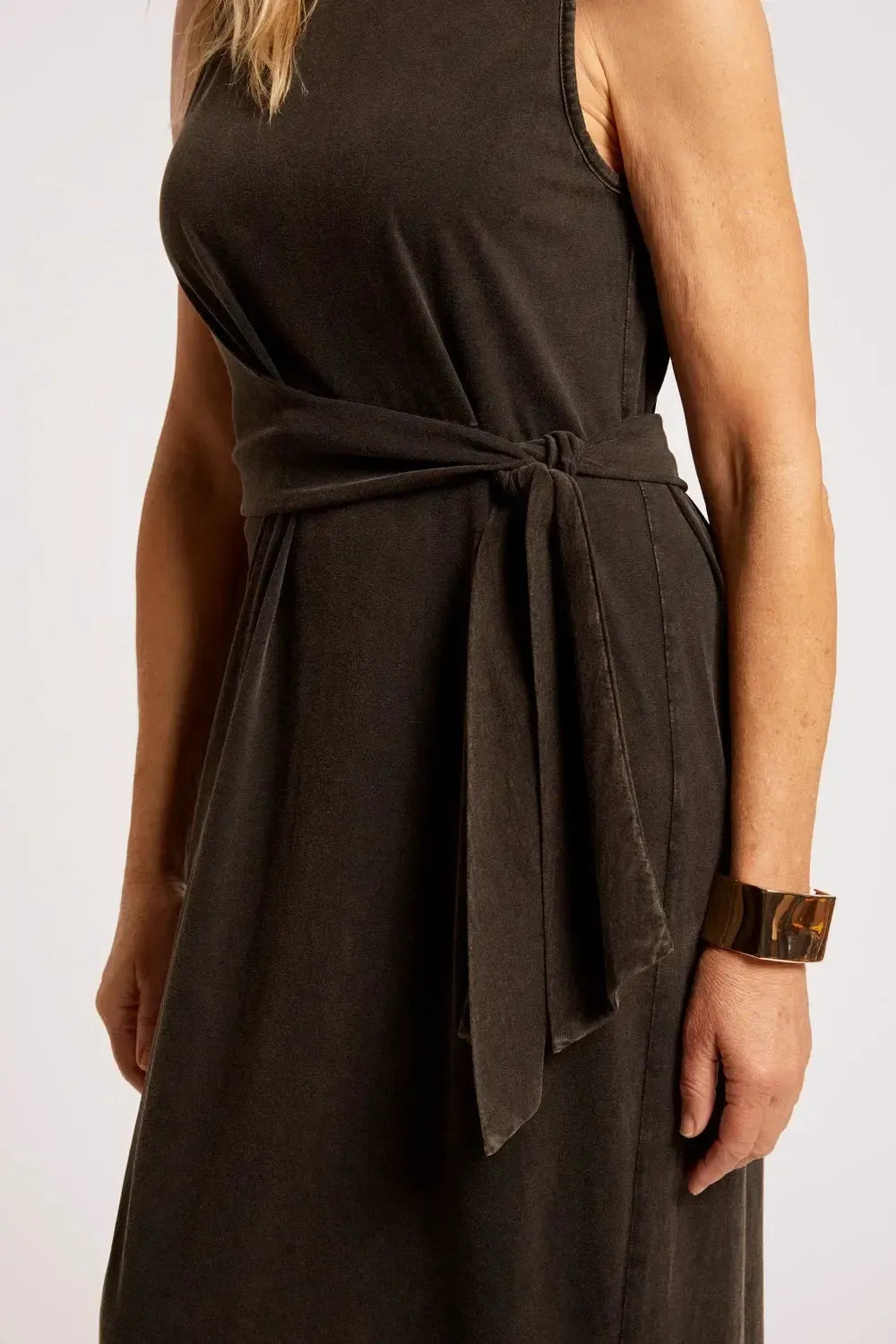Caldera Wrap Tank Dress - Black-Dresses-Eb & Ive-The Bay Room