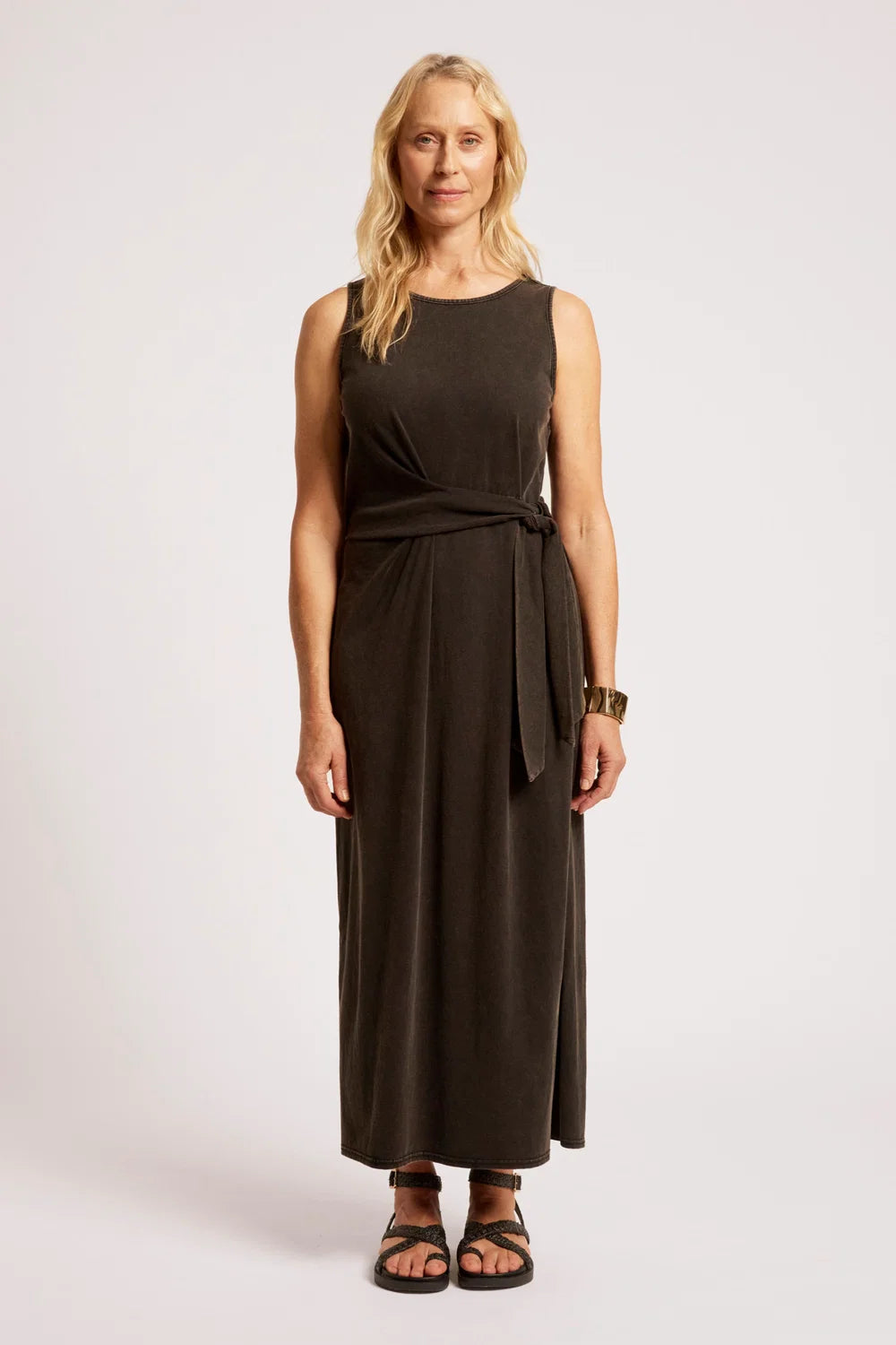 Caldera Wrap Tank Dress - Black-Dresses-Eb & Ive-The Bay Room